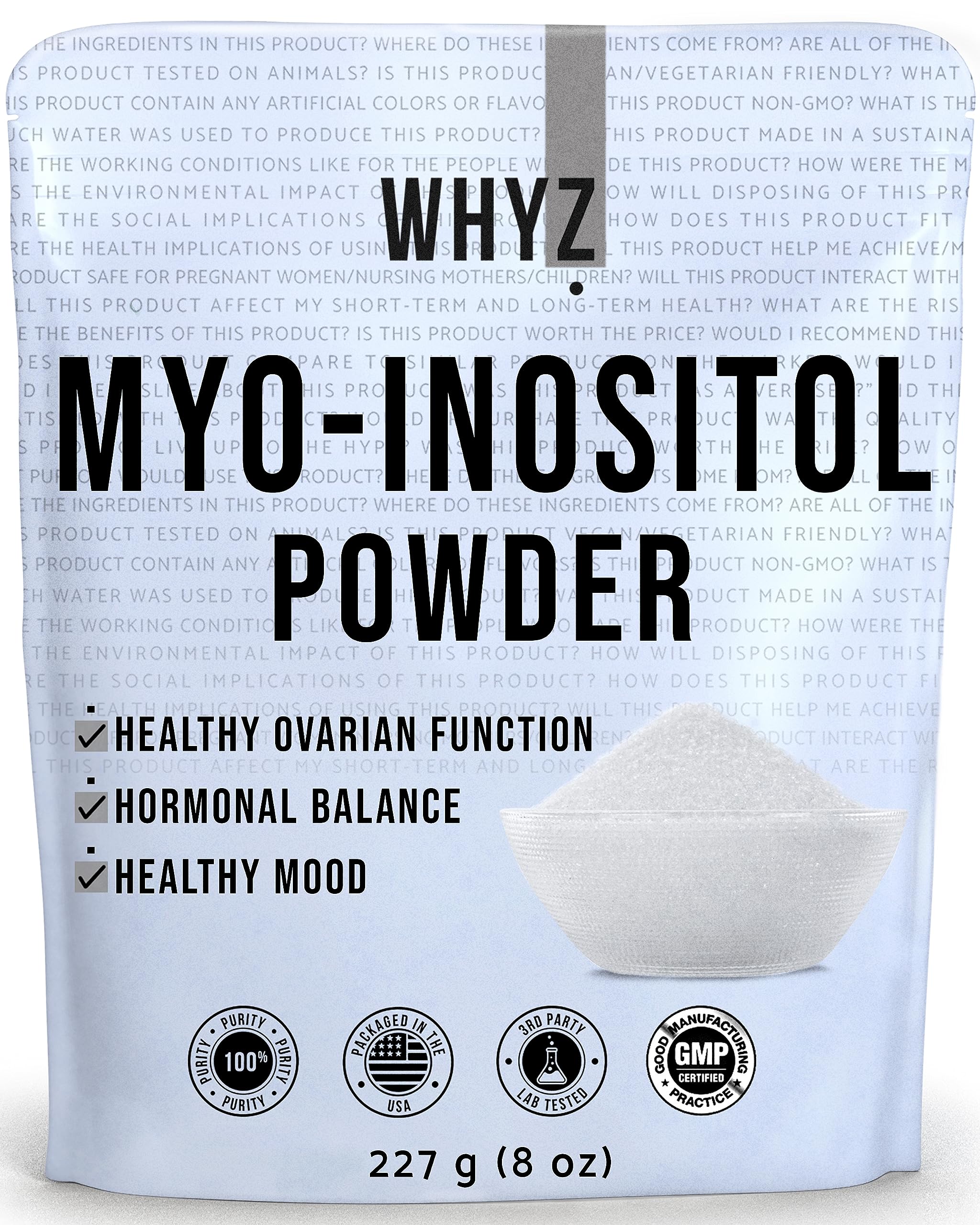 Myo-Inositol Powder 8oz, Natural Myo Inositol Supplement for Ovarian Support WHYZ Au supplements