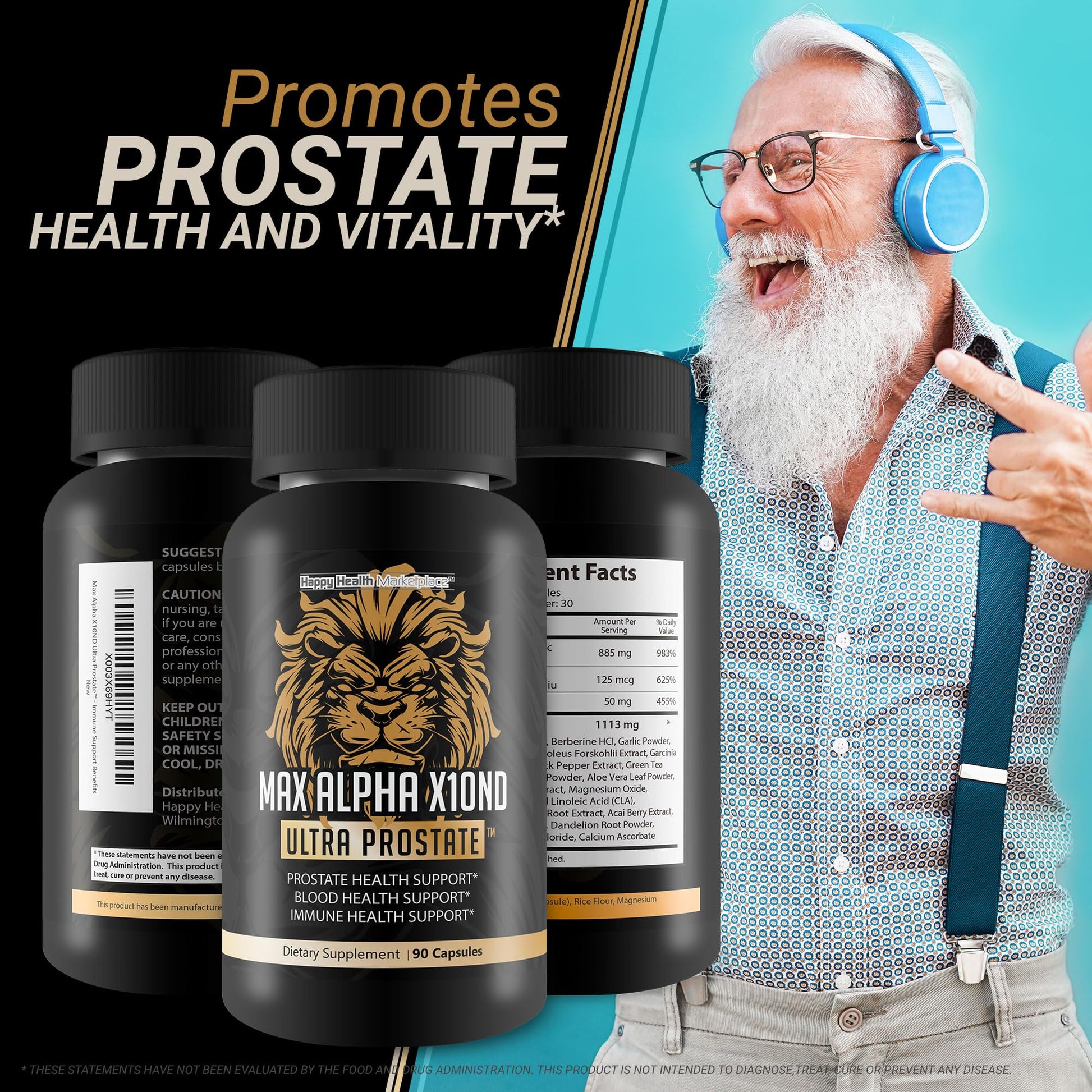 Max Alpha X10ND Ultra Prostate - T Prostate Support for Men - Promote Energy & Endurance - Blood Flow Support for Prostate Health with Vitamin D, Ginseng, Green Tea, & Zinc - Immune Support Benefits Happy Health Marketplace Au supplements