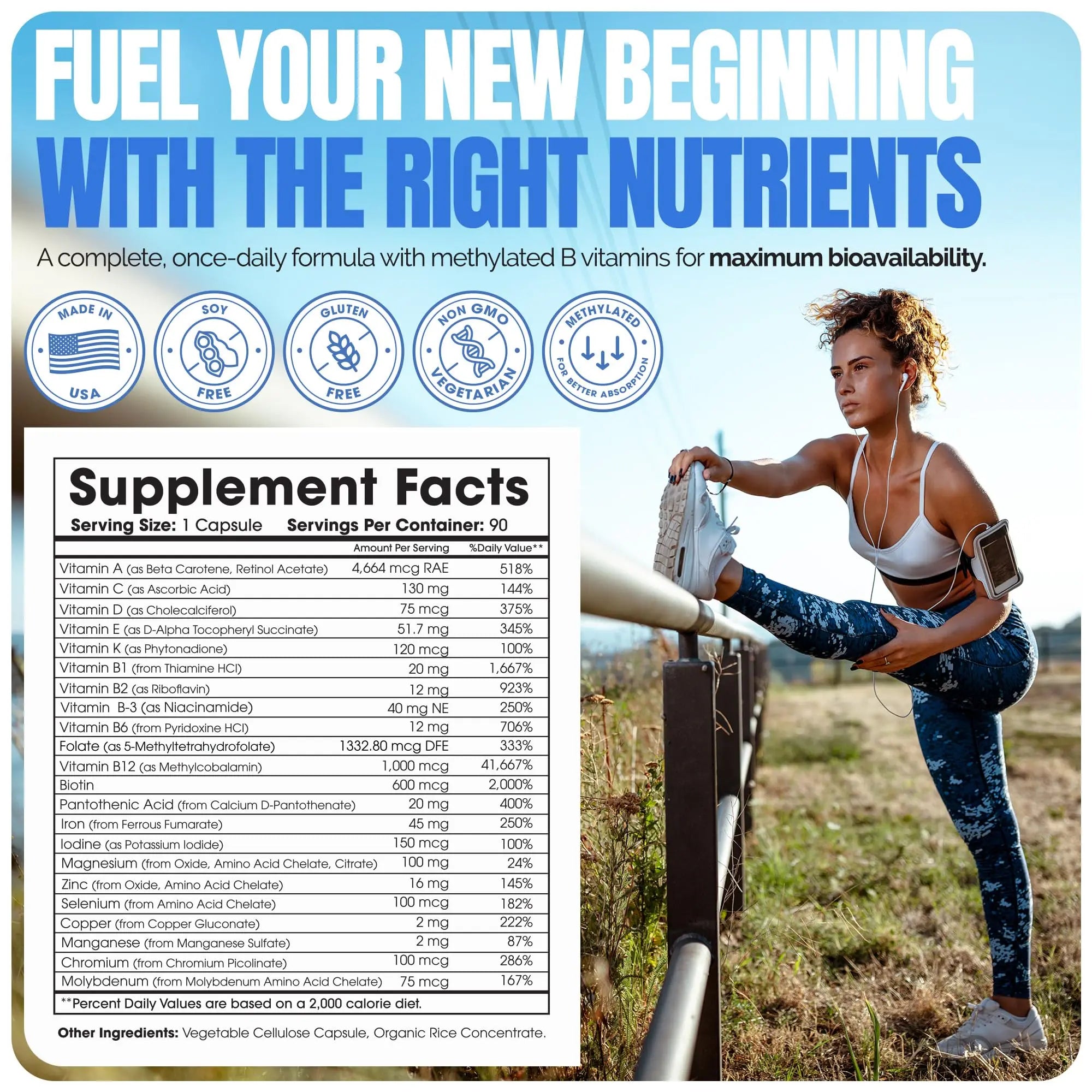 Shiny Leaf Methylated Bariatric Multivitamin with Iron 45mg – Once Daily Capsule, Made in USA, ASMBS Compliant Bariatric Vitamins Shiny Leaf Au supplements
