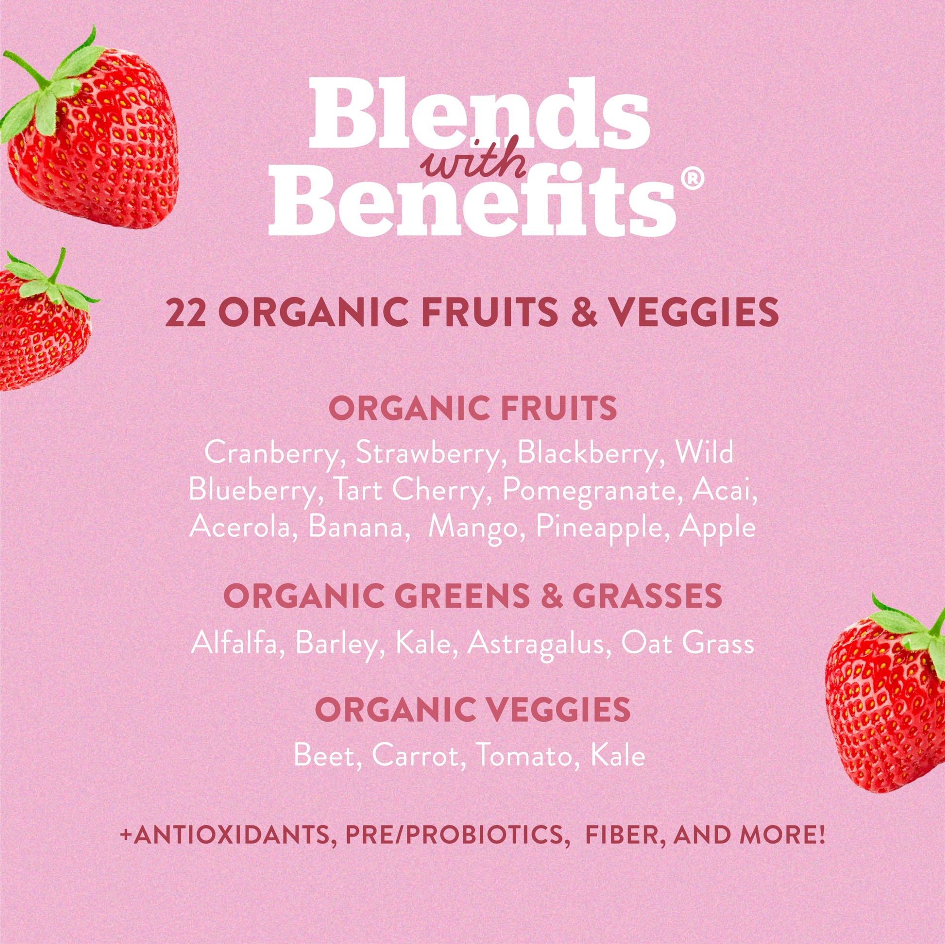 360 Nutrition Blends with Benefits Reds & Superfoods for Natural Antioxidants and Polyphenols, with Fruits & Veggies, Probiotics Digestion, Daily Energy - Berries & Cream - 30 Servings 360 Nutrition Au supplements