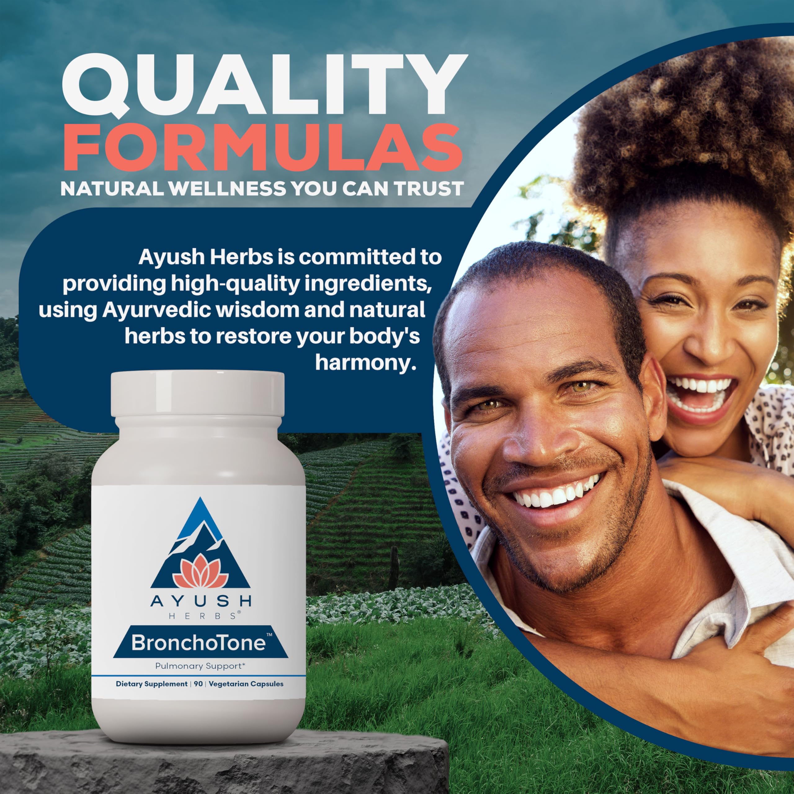 Ayush Herbs Bronchotone - Bronchial Support, Respiratory and Immune-Support Support Supplement for Women & Men, Adults, Pulmonary Care Supplement - 90 Vegetarian Capsules (1 Count) Ayush Herbs Au supplements