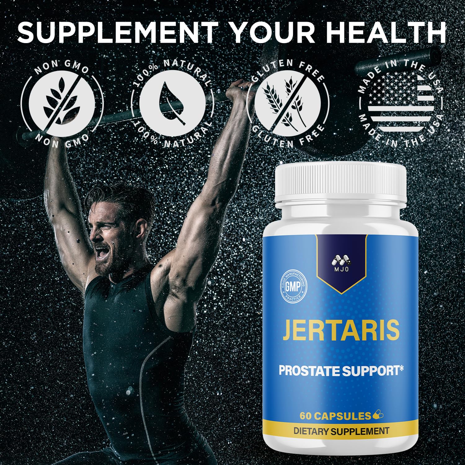 Jertaris Capsules, Official Jertaris Support Pills for men with All Natural Ingredients, Advanced Formula for Optimal Health & Wellness Support with Premium Vitamins for Active Lifestyle (60 Capsules) MJO Au supplements