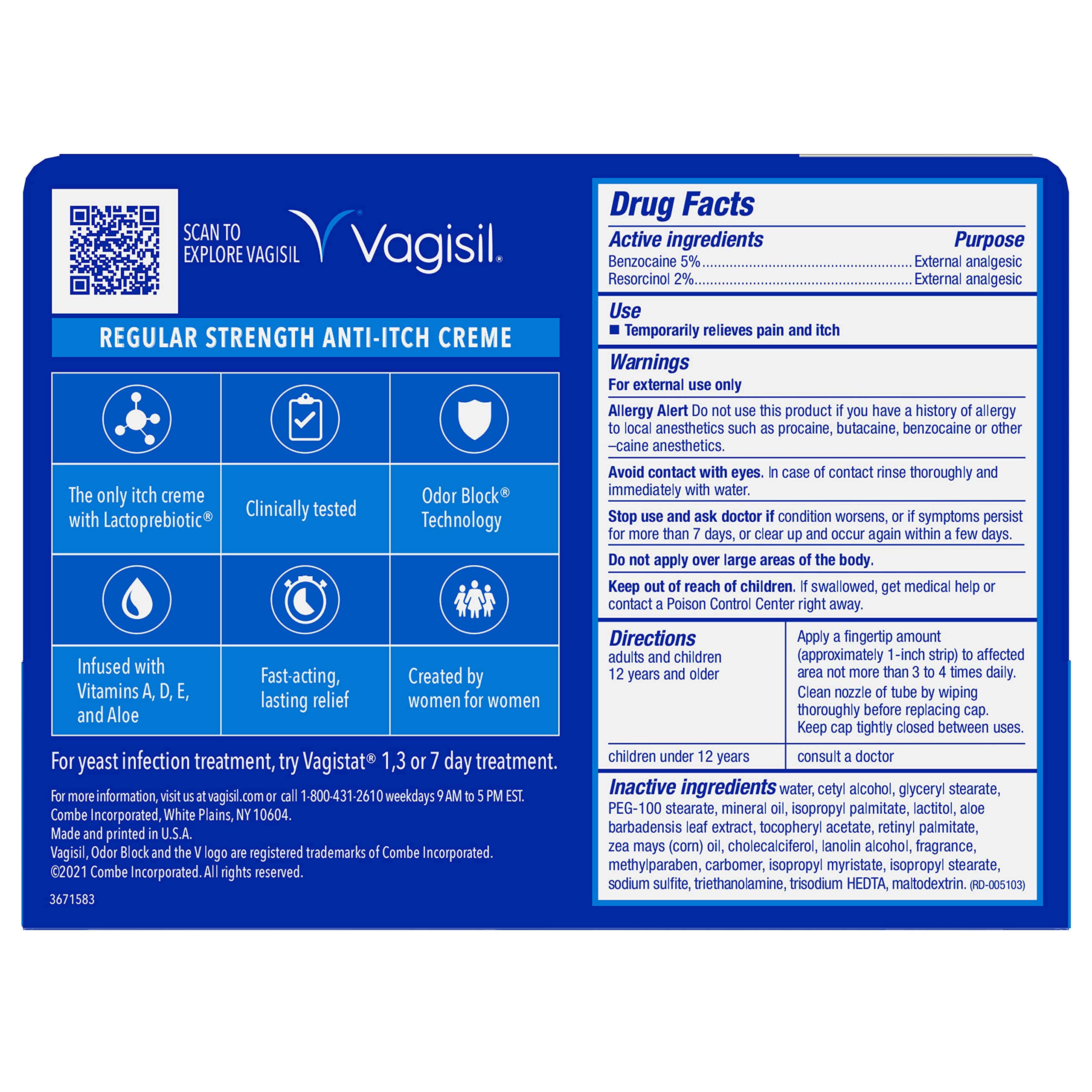 Vagisil Regular Strength Anti-Itch Feminine Cream for Women, Gynecologist Tested Vagisil Au supplements