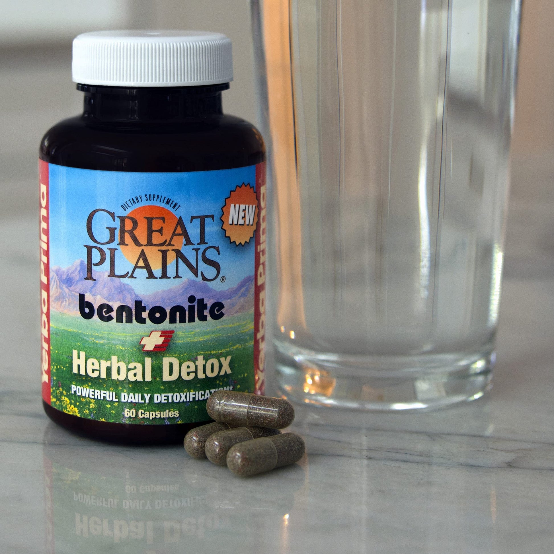 Yerba Prima Bentonite Clay Plus Herbal Detox - 60 Veggie Capsules - Natural Cleansing Supplement Yerba Prima Au supplements