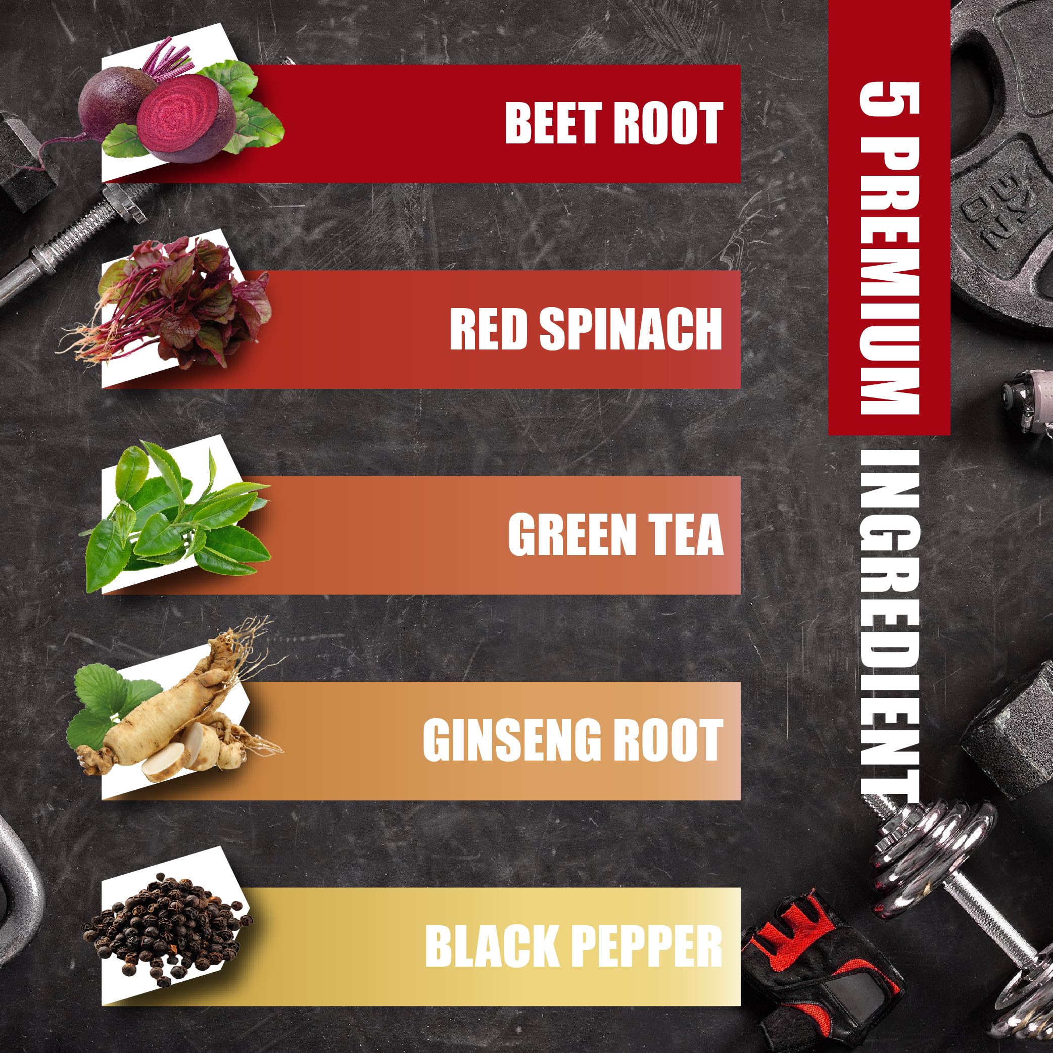 Beet Root, Green Tea, Red Spinach, Ginseng, Black Pepper - 150 Capsules - Supports Digestive, Immune System, Energy Levels - 5 Month Supply BMVINVOL Au supplements
