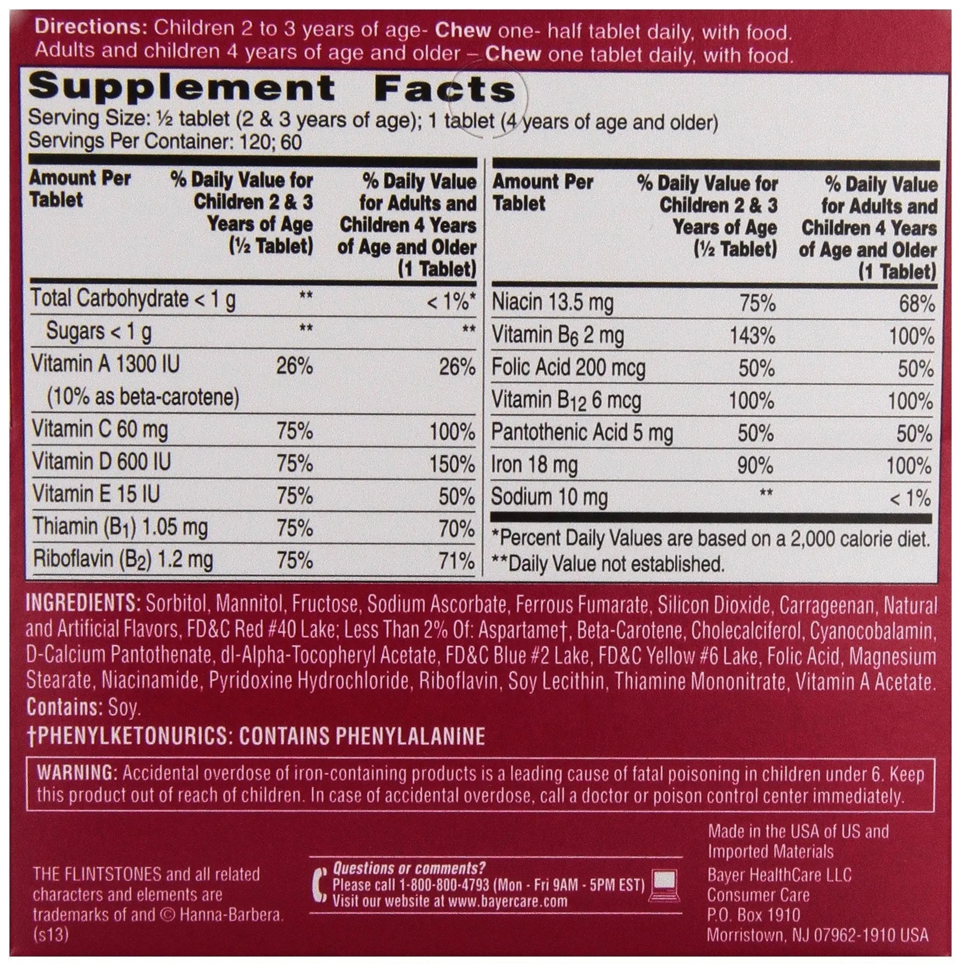 Flintstones Multi Vitamins With Iron, 60 ct Flintstones Vitamins Au supplements