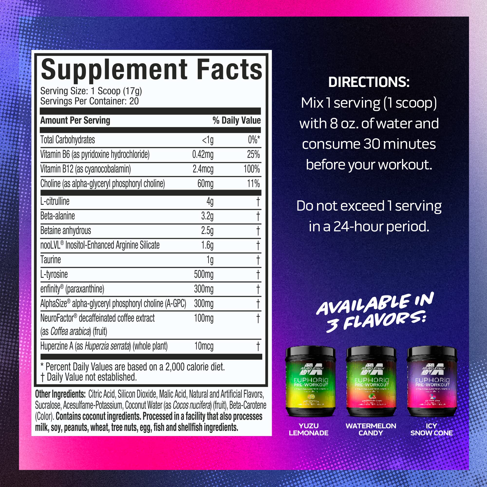 Pre Workout Powder MuscleTech EuphoriQ PreWorkout Smart Pre Workout Powder MuscleTech Au supplements