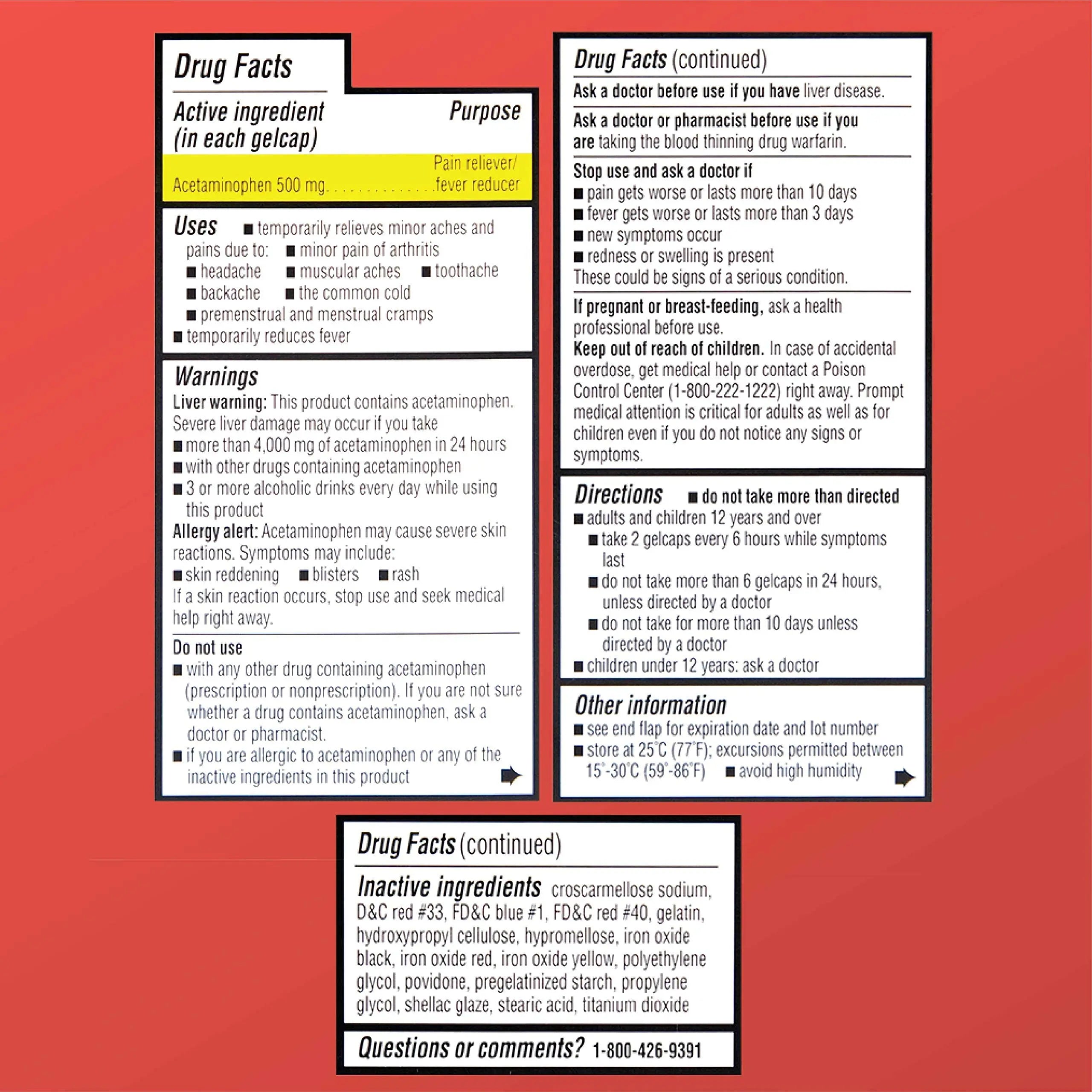 Quality Choice, Extra Strength, Non Aspirin Pain Relief, Acetaminophen 500 MG, Pain Reliever & Fever Reducer, Rapid Release Gelcaps, 50 Count Package Quality Choice Au supplements