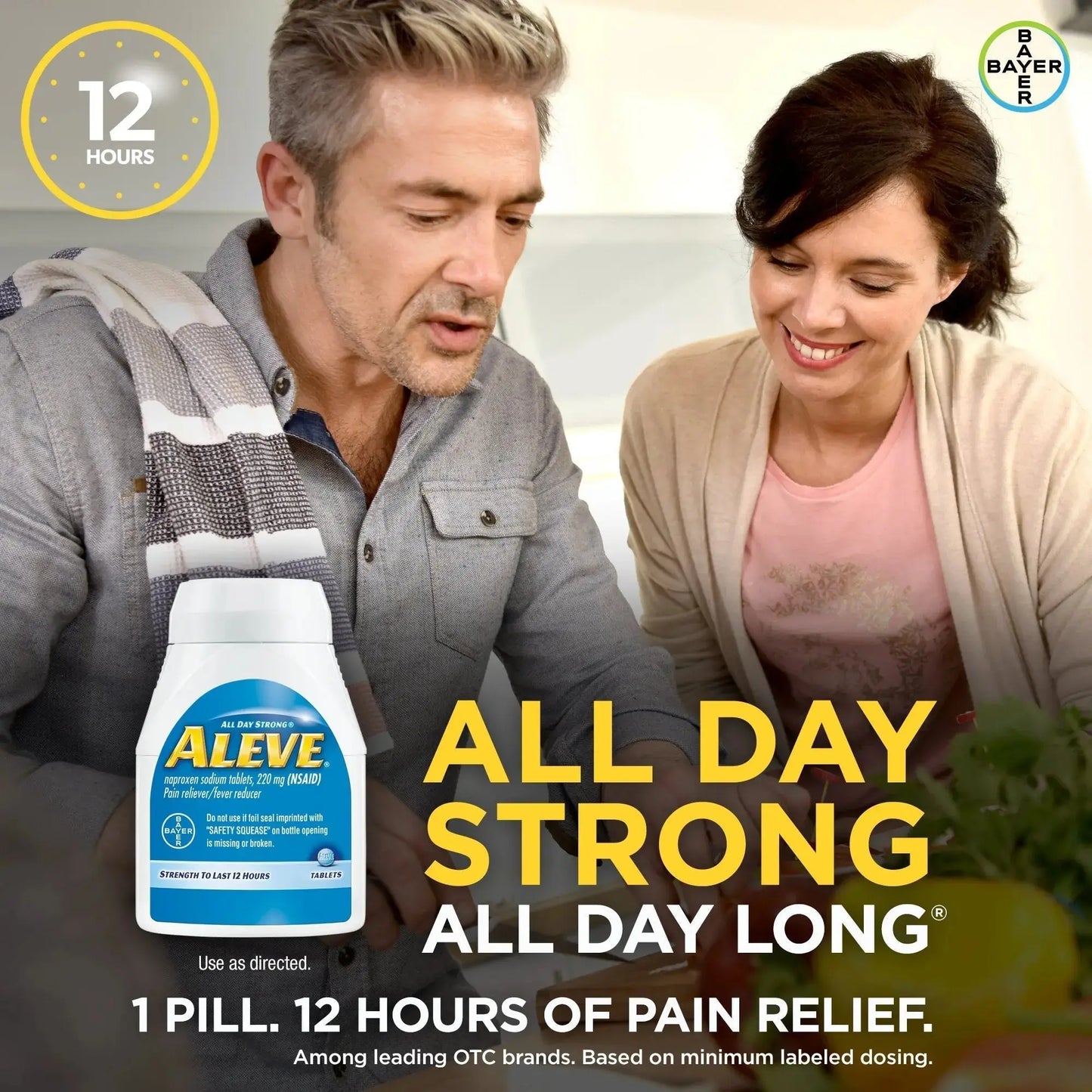 Aleve Tablets with Naproxen Sodium, 220mg (NSAID) Pain Reliever/Fever Reducer, 24 Count, Blue AleveAu supplements