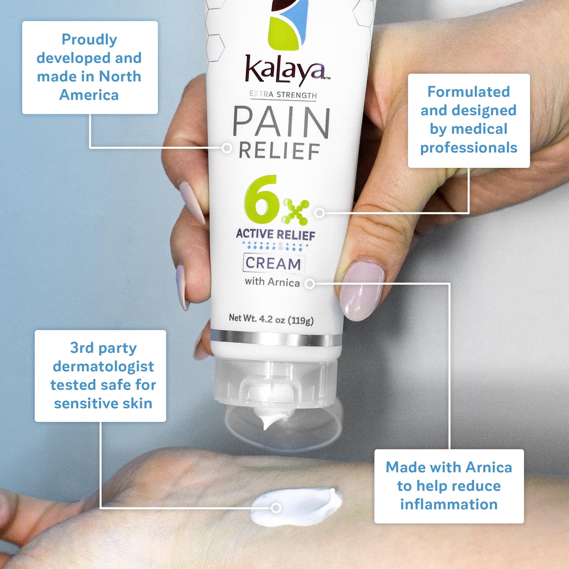Kalaya 6X Pain Relief Arnica Cream with Massager and 6X Extra Strength Pain Relief Cream Kalaya Naturals Au supplements