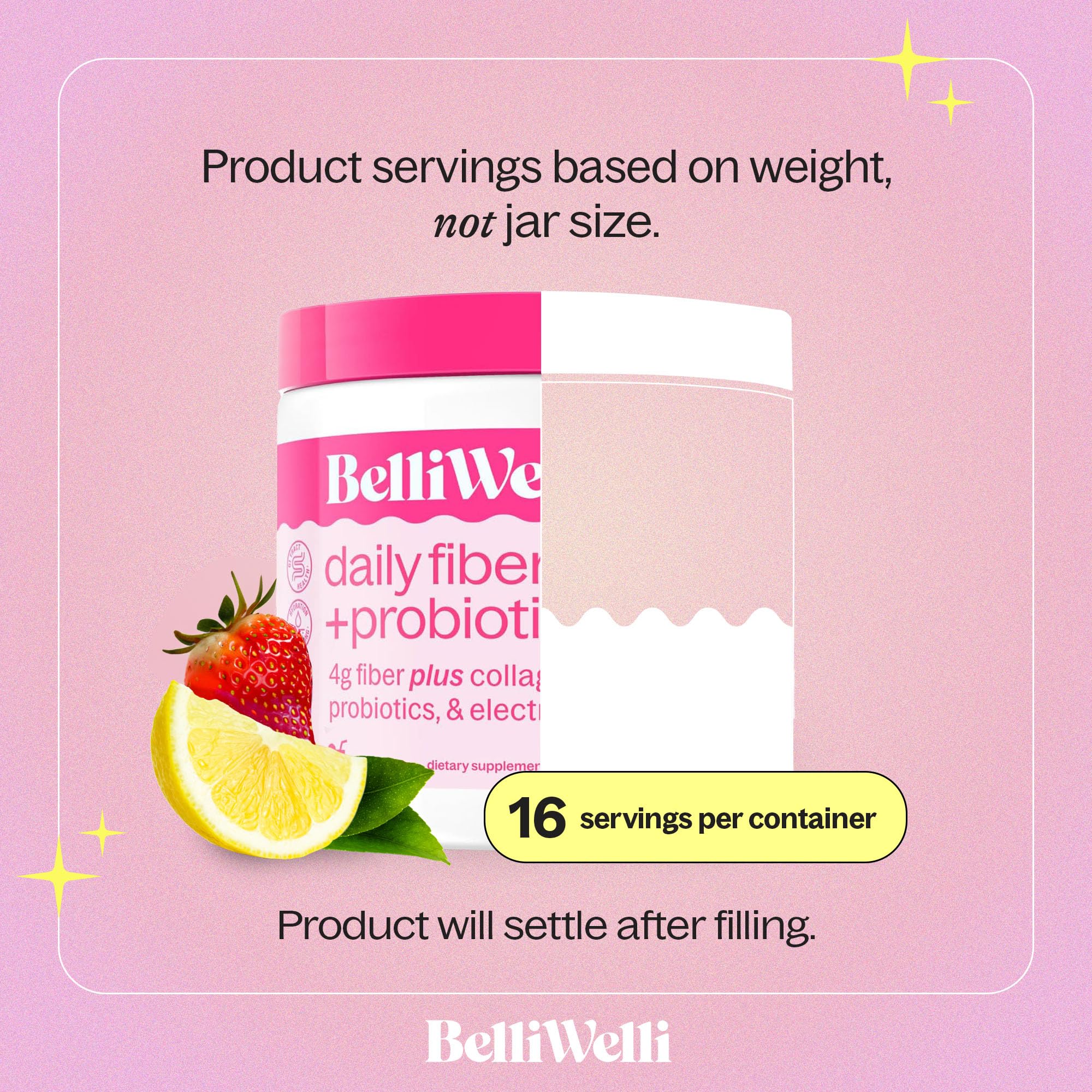 BelliWelli Fiber Supplement for Women & Men Premium Daily Fiber Powder from Organic Acacia with Added Collagen Electrolytes & Probiotics No Bloat Constipation & Gut Health Support(Strawberry Lemonade) Belli Welli Au supplements