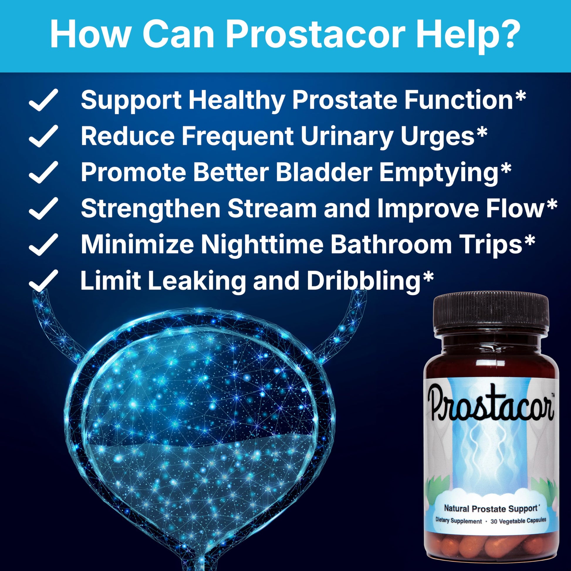 Prostacor - Natural Prostate Support Supplement - Non-GMO, Vegan, Gluten-Free Prostacor Au supplements