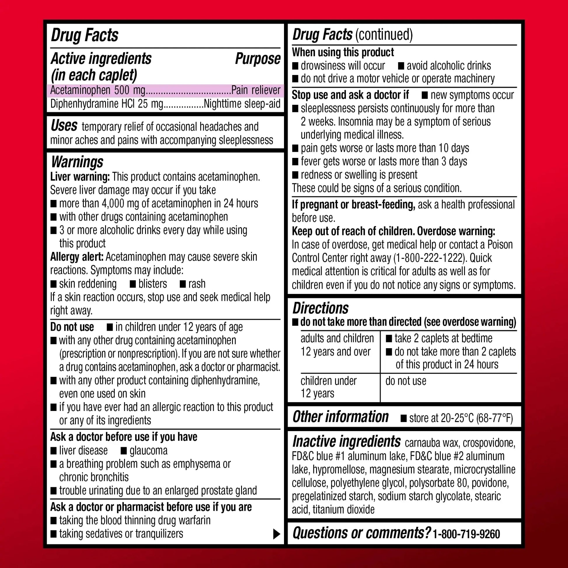 Amazon Basic Care Acetaminophen PM, Pain Reliever Plus Nighttime Sleep Aid, Blue, 100 Count Amazon Basic CareAu supplements
