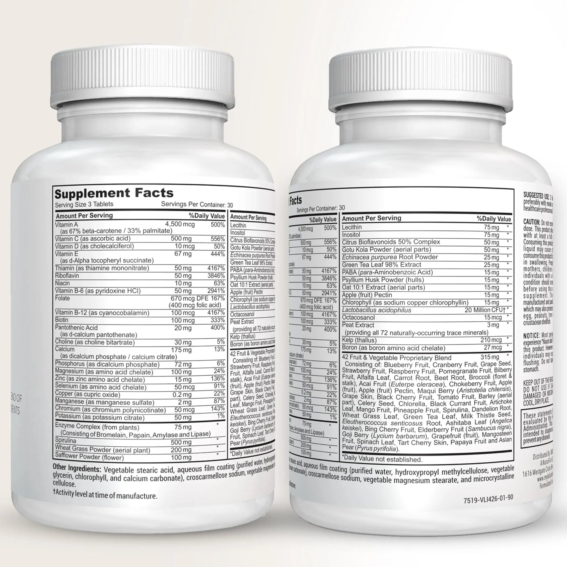 Fruit and Veggies Supplement - Multi Vitamins for Adults w/ Vitamins A, B Complex, D, E, Zinc, Biotin, Calcium - Fruit Vegetable Supplements for Energy & Immunity Support Daily Defense Au supplements