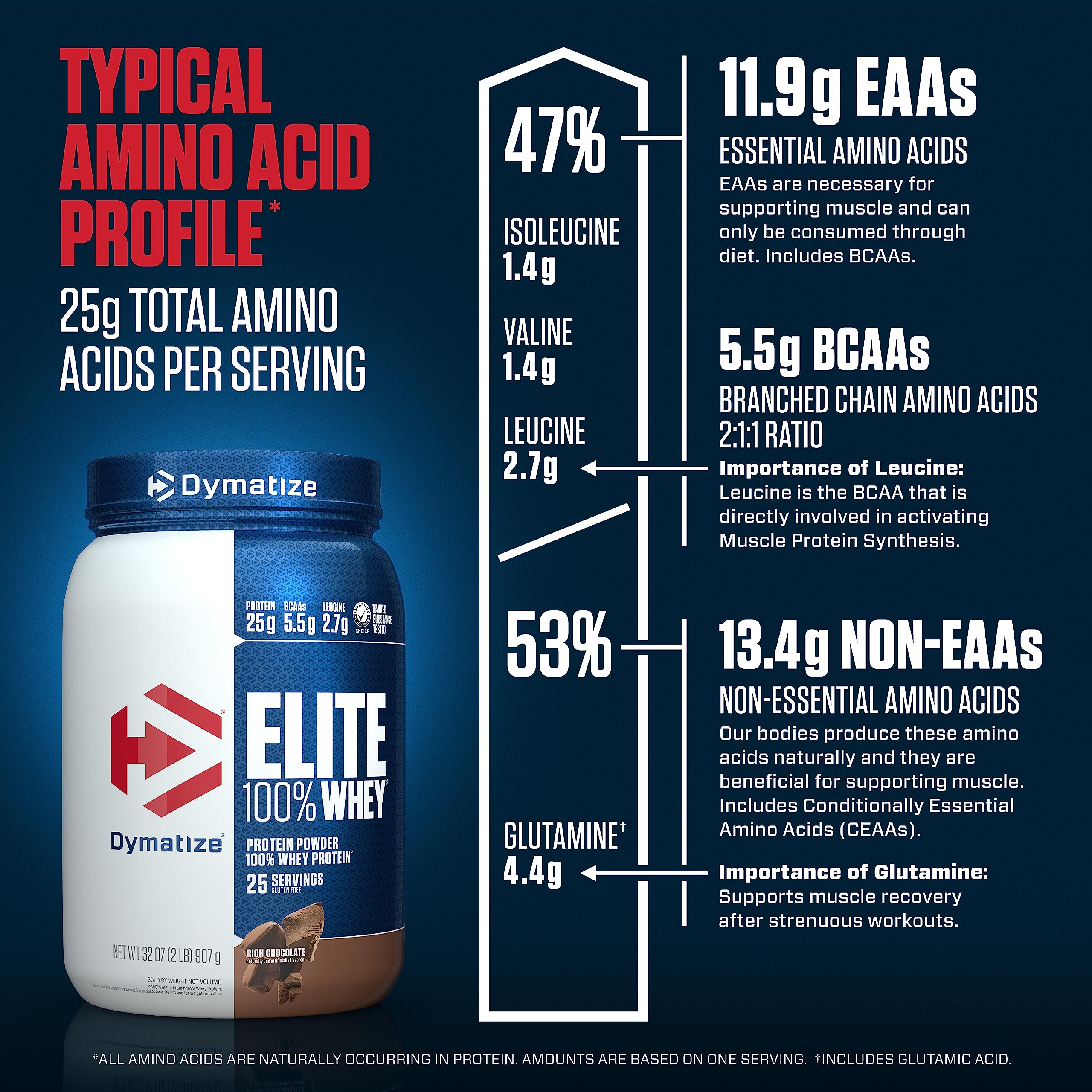Dymatize Elite 100% Whey Protein Powder, 25g Protein, 5.5g BCAAs & 2.7g L-Leucine Dymatize Au supplements