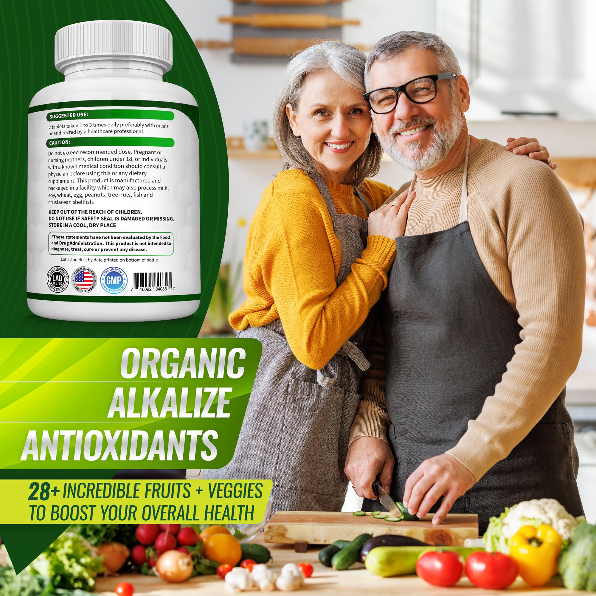 Organic Super Greens Capsules Superfood Fruit Veggie Supplement - 28 Powerful Natural Toplux Au supplements