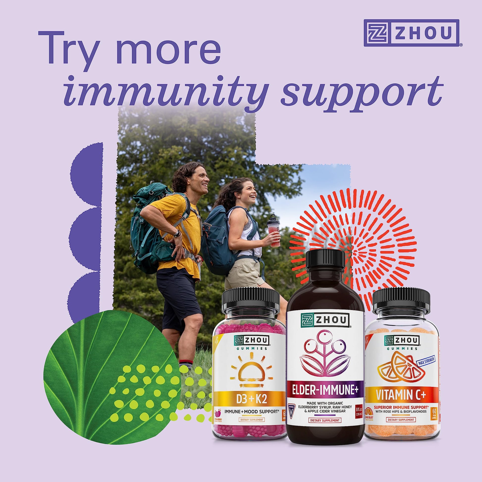 Zhou Nutrition Elder-Mune Sambucus Elderberry Gummies with Zinc and Vitamin C Zhou Nutrition Au supplements