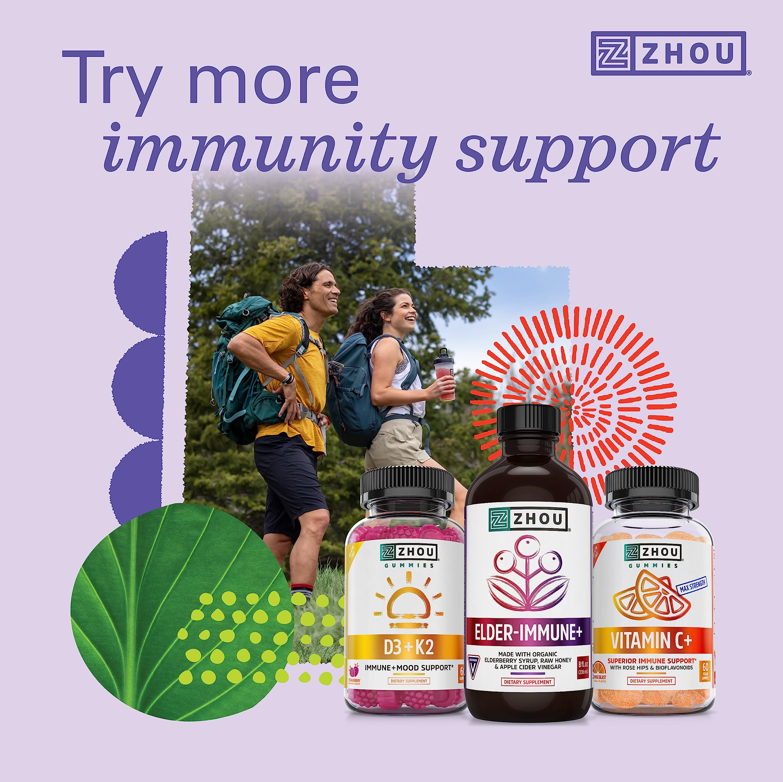 Zhou Nutrition Elder-Mune Sambucus Elderberry Gummies with Zinc and Vitamin C Zhou Nutrition Au supplements