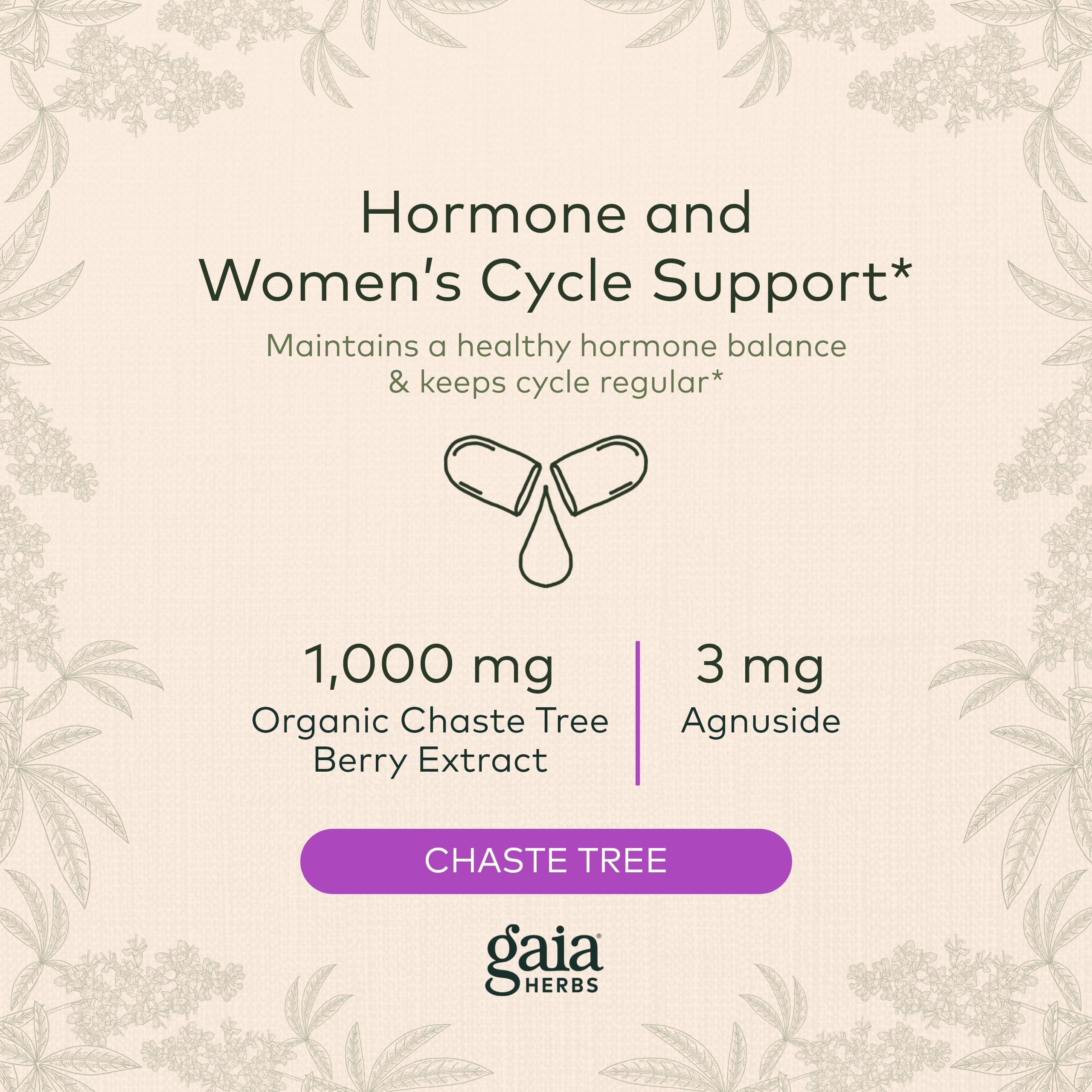 Gaia Herbs Vitex Berry (Chaste Tree) - Supports Hormone Balance & Fertility Gaia Herbs Au supplements