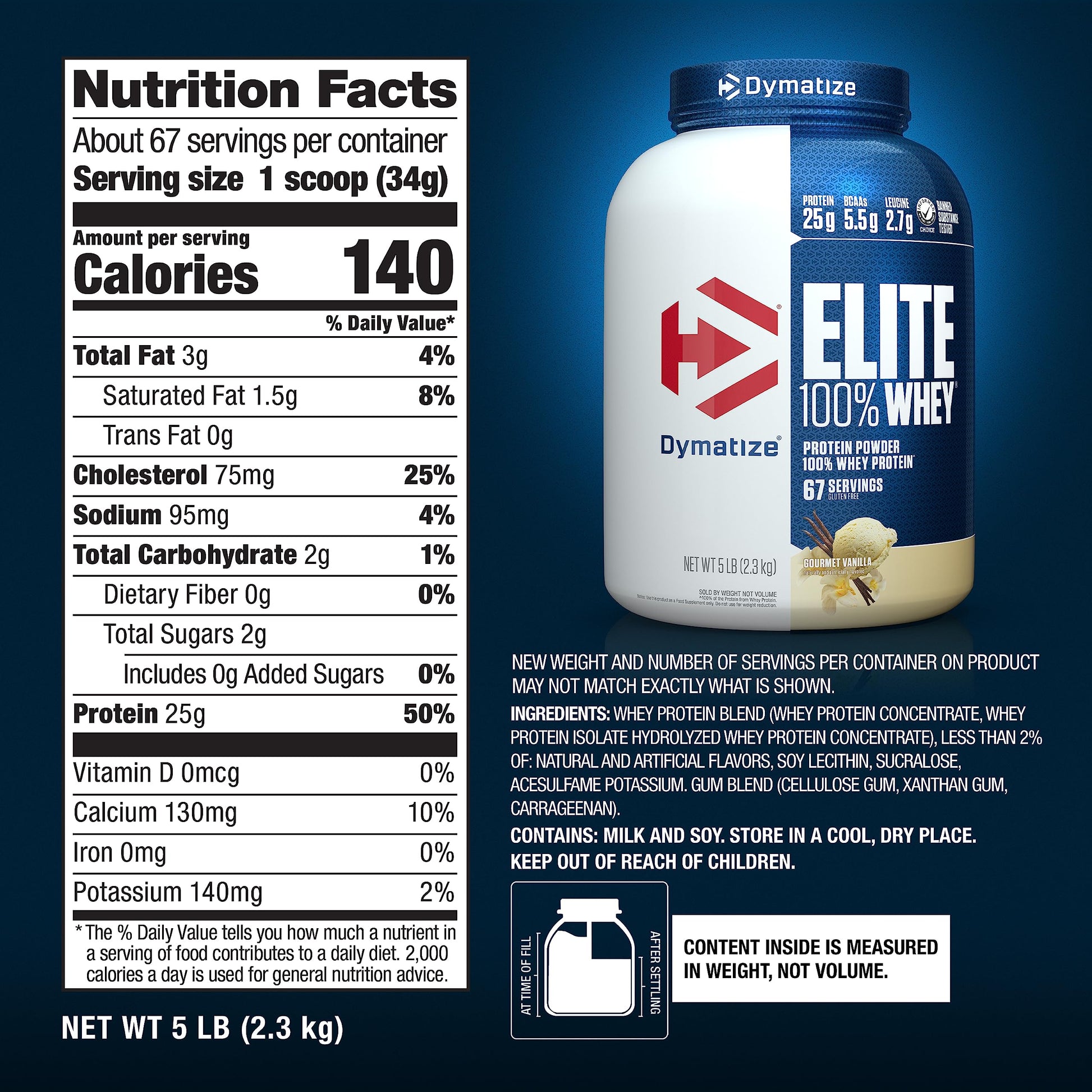 Dymatize Elite 100% Whey Protein Powder, 25g Protein, 5.5g BCAAs & 2.7g L-Leucine Dymatize Au supplements