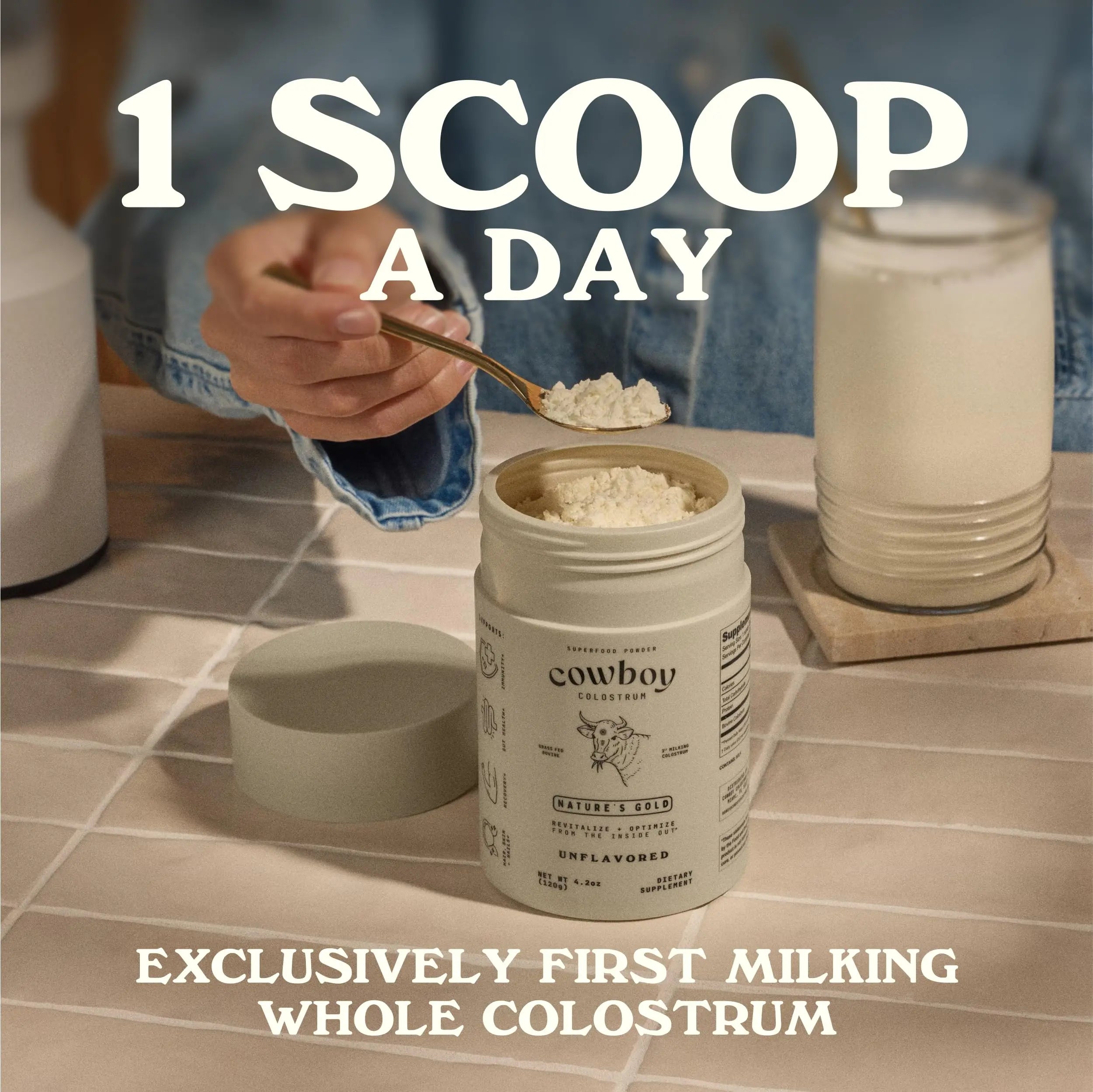 Cowboy - The Exclusive 1st Milking, Whole, Grass Fed Colostrum Supplement for Full Body Health - Sugar Free Bovine Colostrum Powder Packed with Bioactive(Vanilla & Chocolate) Nutrients COWBOY COLOSTRUM Au supplements