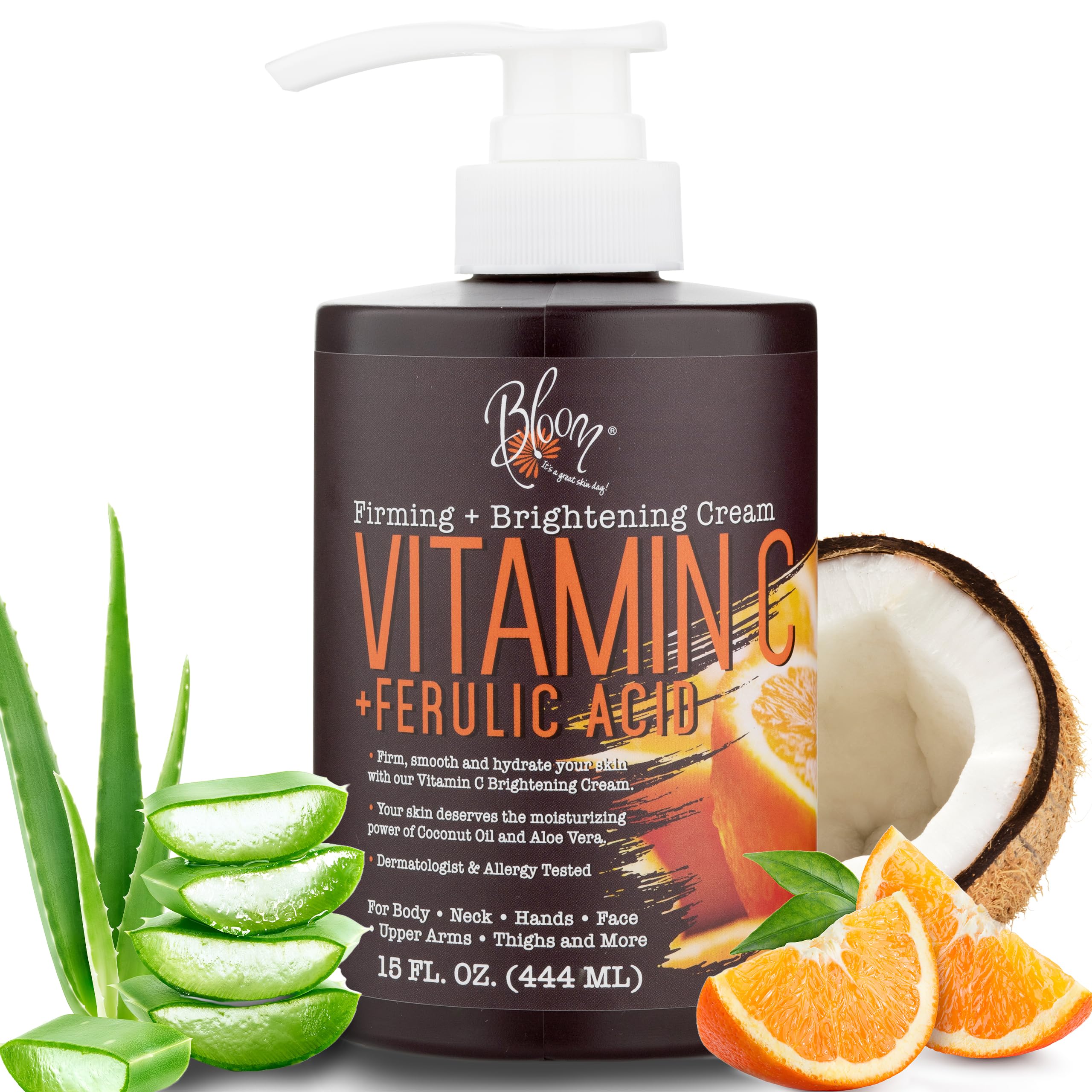 BLOOM Vitamin C Cream Body Lotion & Face Moisturizer W/Coconut Oil | Natural Skin Care BLOOM IT'S A GREAT SKIN DAY! Au supplements
