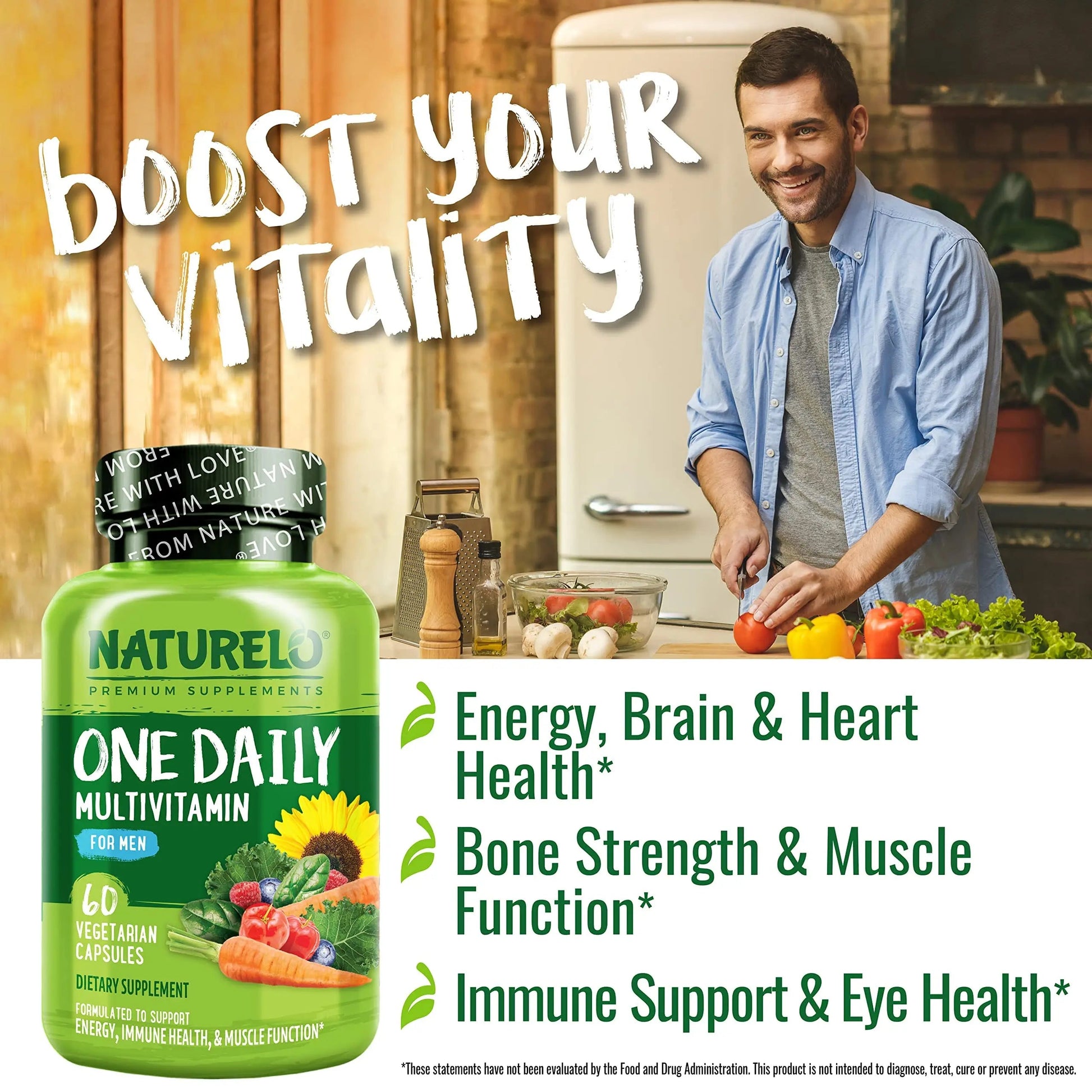 NATURELO Mens Multivitamins - One Daily Multivitamin for Men with Vitamins, Minerals & Organic Whole Foods, Boost Energy & Health NATURELO Au supplements