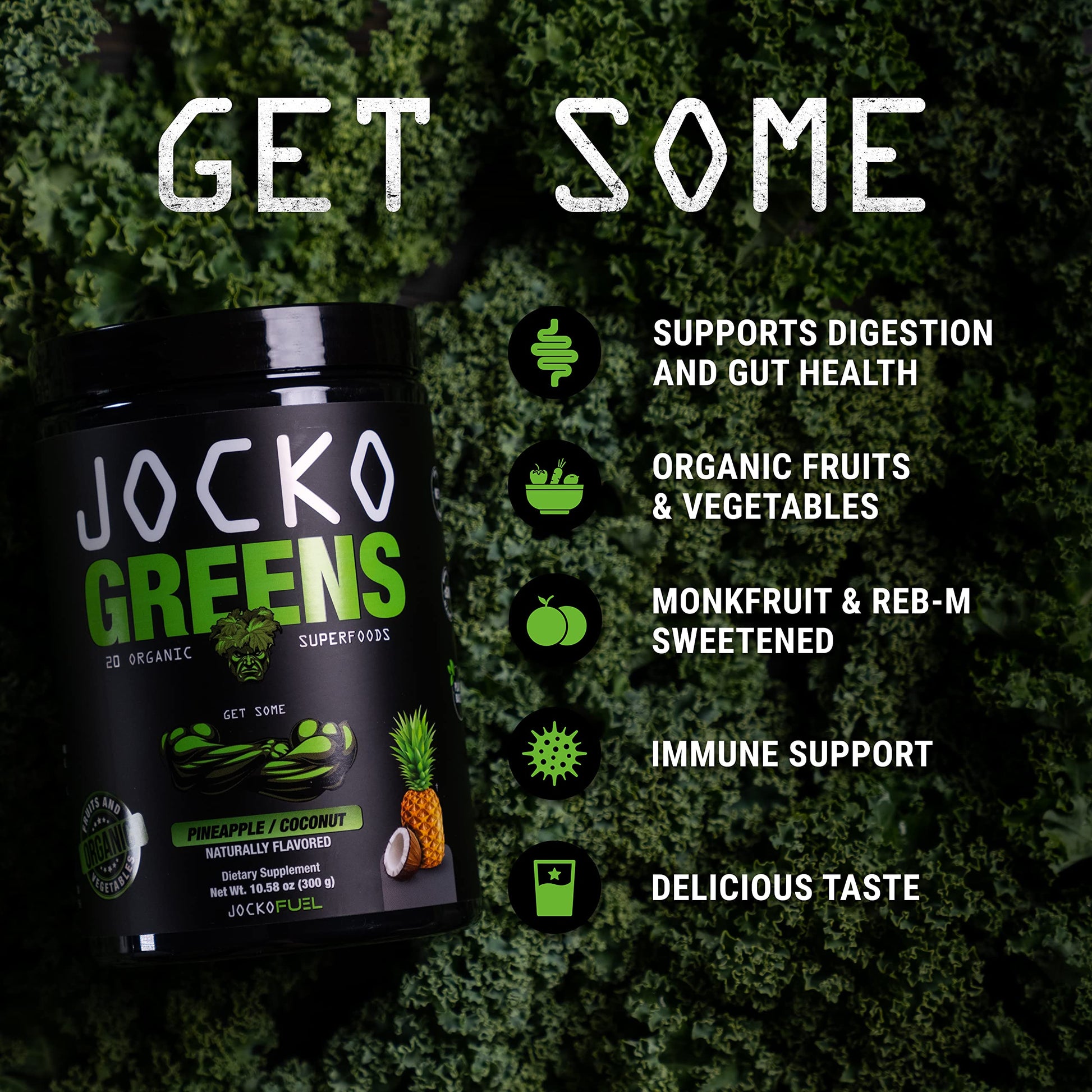 Jocko Fuel Daily Greens Powder - Premium Organic Greens Superfood Powder for Gut Health, Digestion, Bloating, Immune Support with Spirulina, Chlorella, Digestive Enzymes, & Probiotics - 30 Servings Jocko Fuel Au supplements