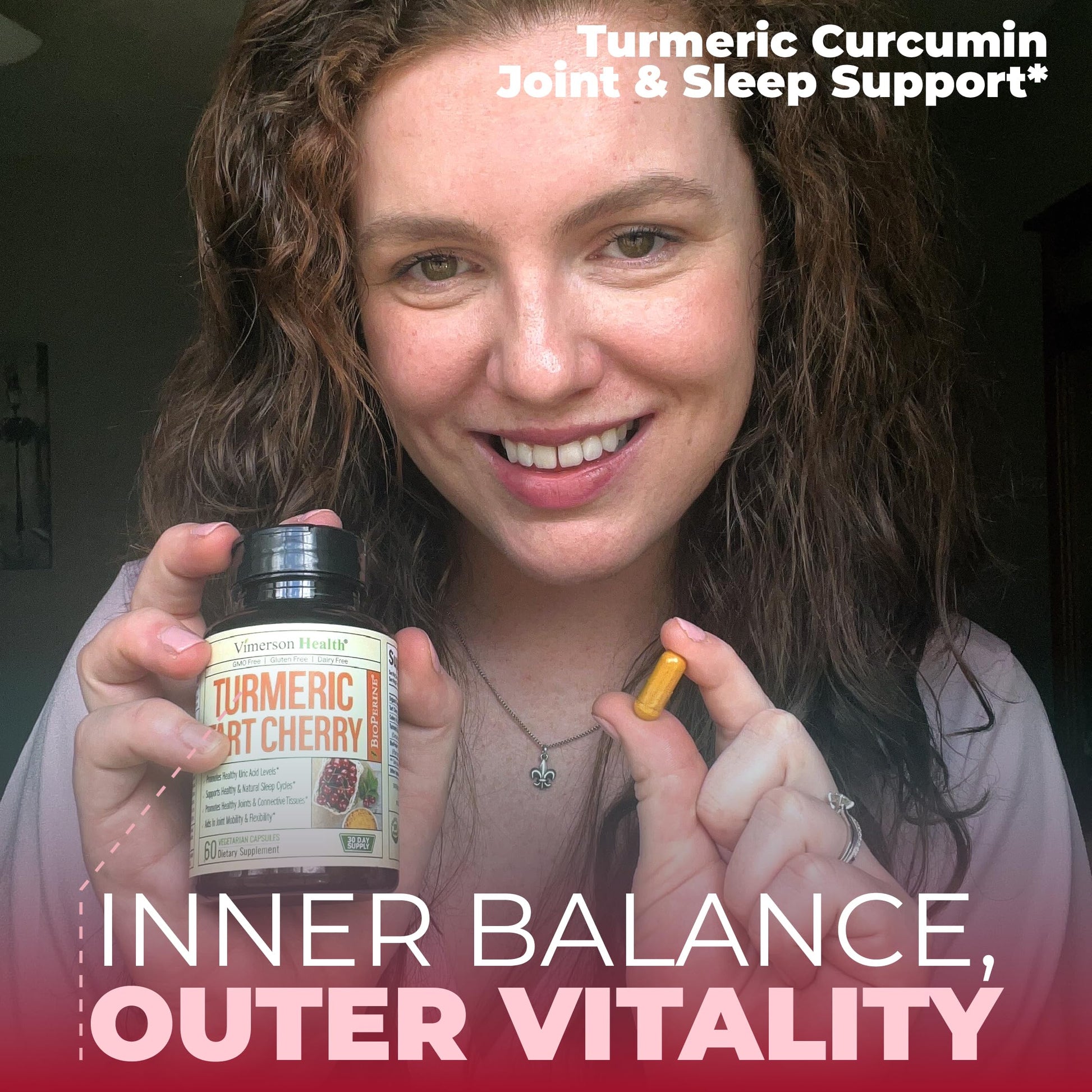 Turmeric Curcumin Supplement with 10:1 Tart Cherry Extract & Celery Seed Extract – Natural Uric Acid Balance, Joint Health & Sleep Aid – Turmeric Curcumin with Black Pepper – 60 Tart Cherry Capsules Vimerson Health Au supplements