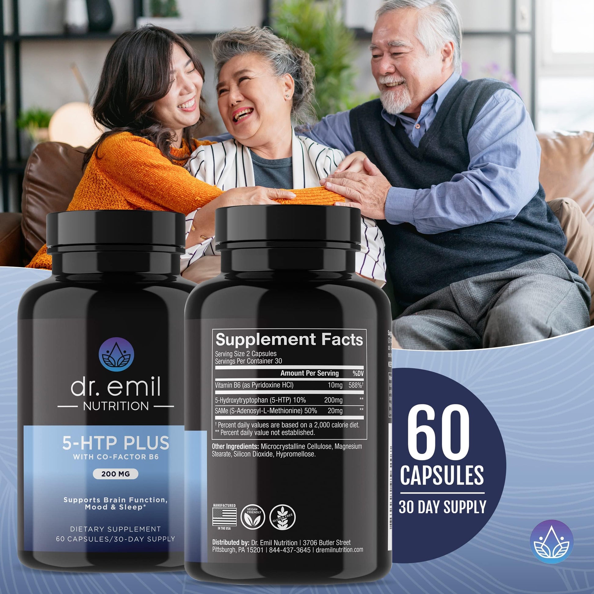 DR EMIL NUTRITION 200 MG 5-HTP Plus with SAM-e to Maintain Normal Healthy Sleep DR EMIL NUTRITION Au supplements