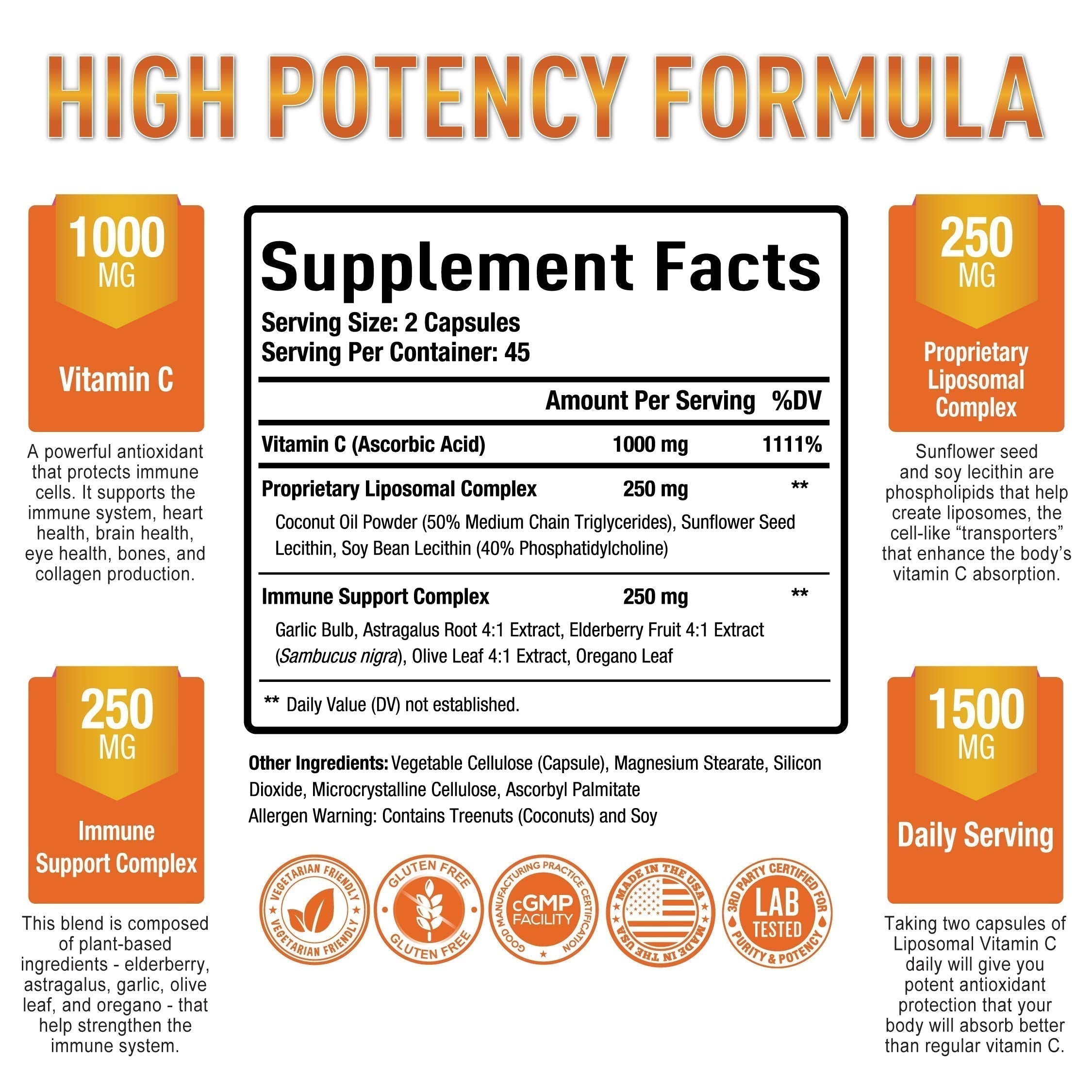 Premium Liposomal Vitamin C Supplement - High Absorption, Fat Soluble Ascorbic Acid Purely Optimal Au supplements