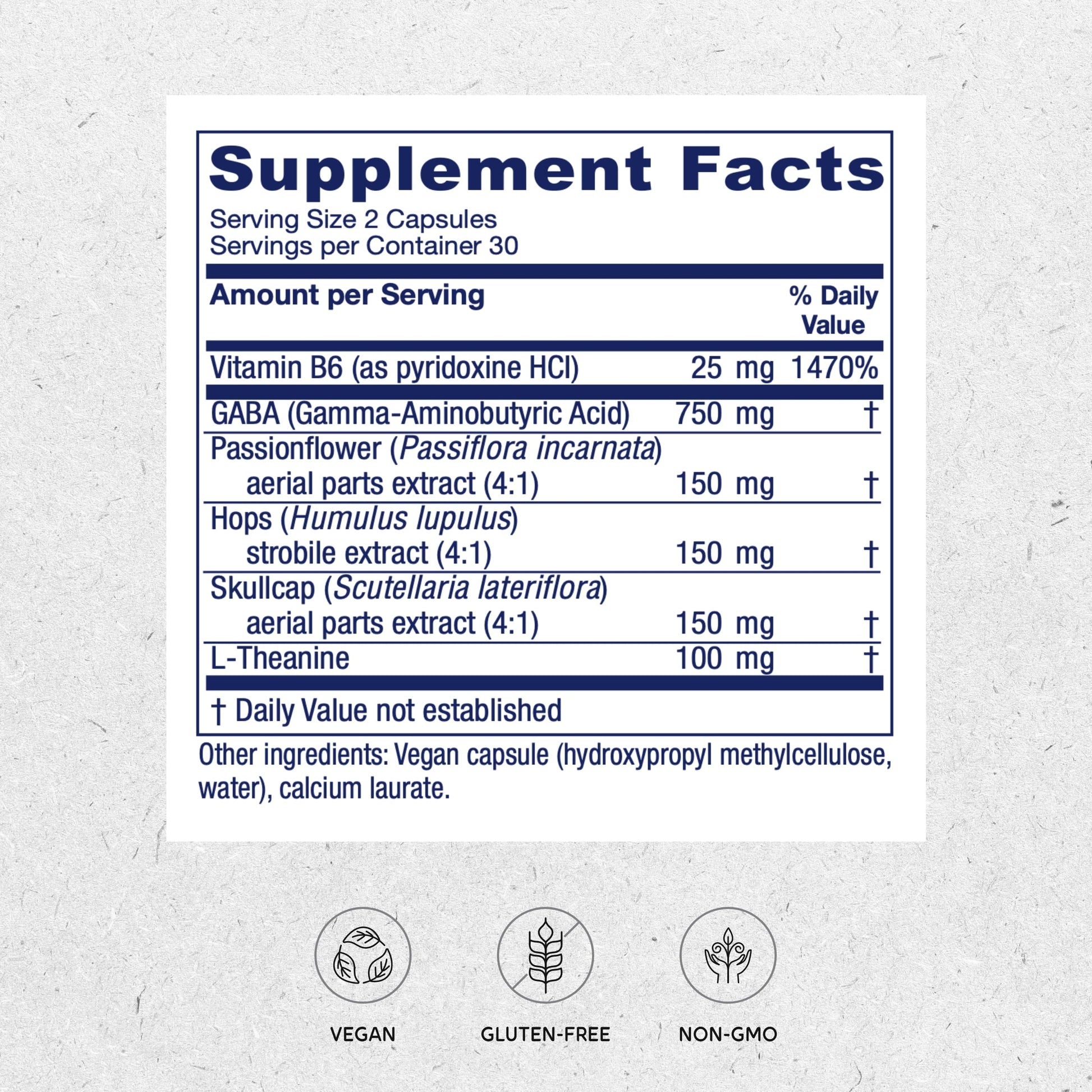 Vitanica, GABA Ease, Calming Support, Vegan, 60 Capsules Vitanica Au supplements
