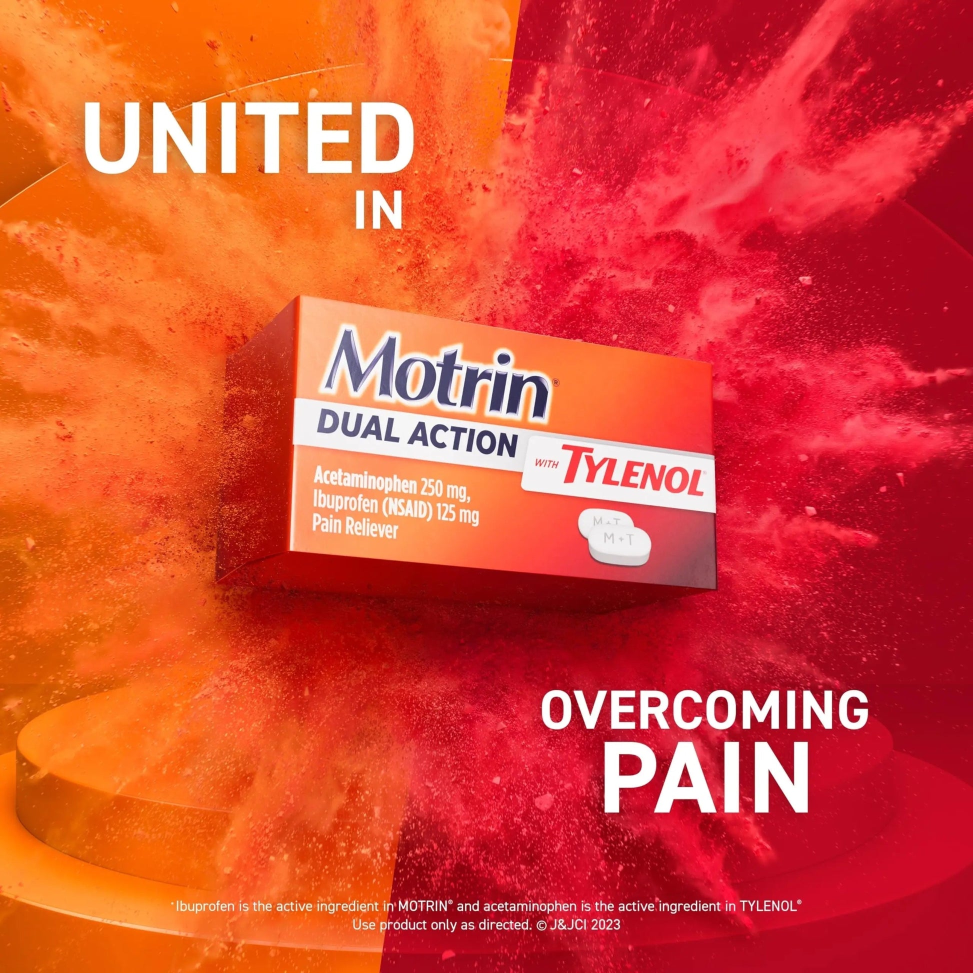 Motrin Dual Action with Tylenol, Ibuprofen & Acetaminophen Fast-Acting Dual Action Pain Reliever for Minor Aches & Pains, Ibuprofen (NSAID) 125 mg & Acetaminophen 250 mg, 120 ct Motrin Au supplements