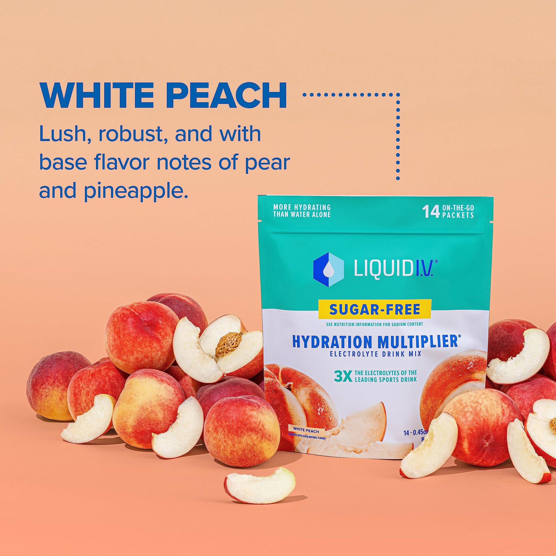 Liquid I.V. Sugar-Free Hydration Multiplier - White Peach – Hydration Powder Packets Liquid I.V. Au supplements