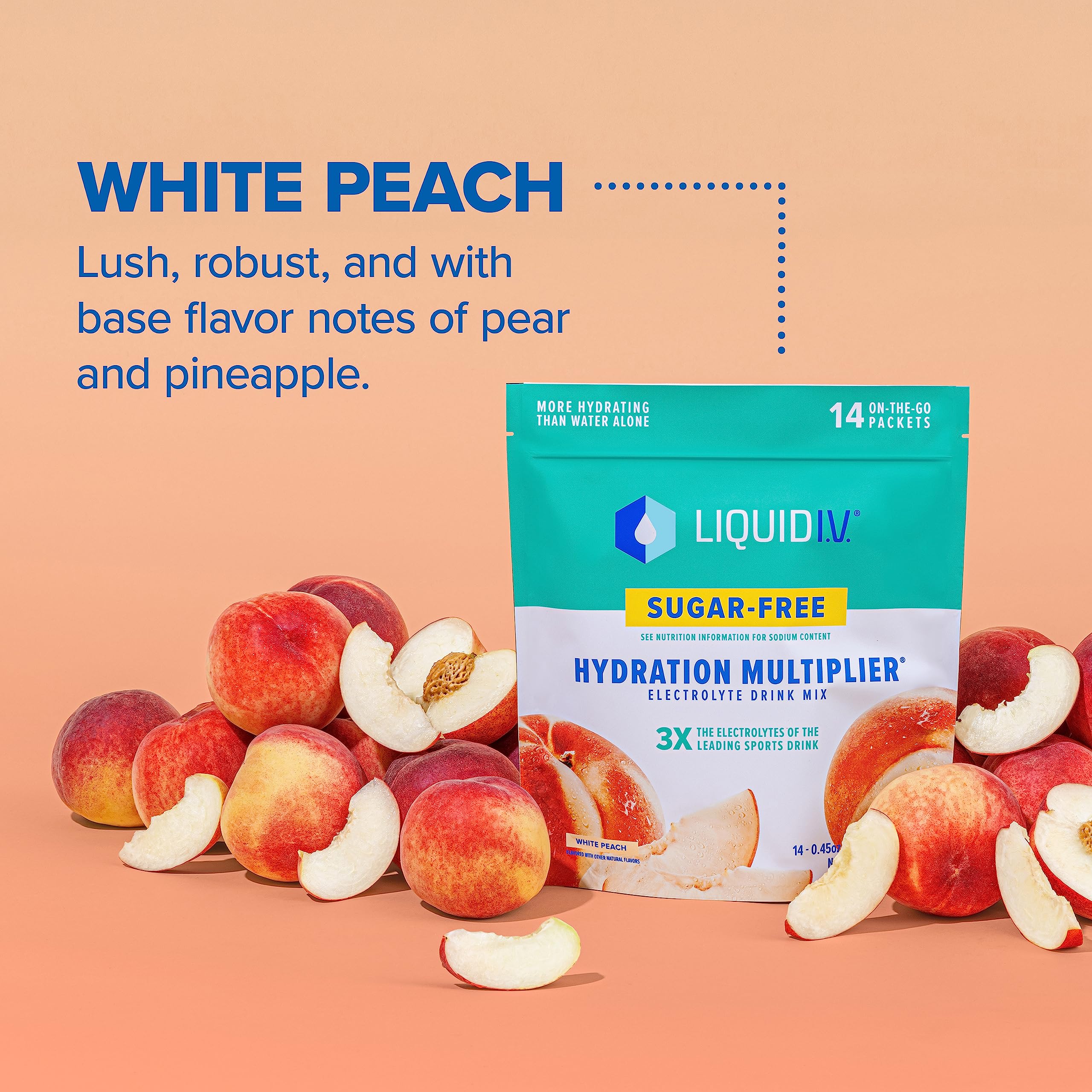Liquid I.V. Sugar-Free Hydration Multiplier - White Peach – Hydration Powder Packets Liquid I.V. Au supplements