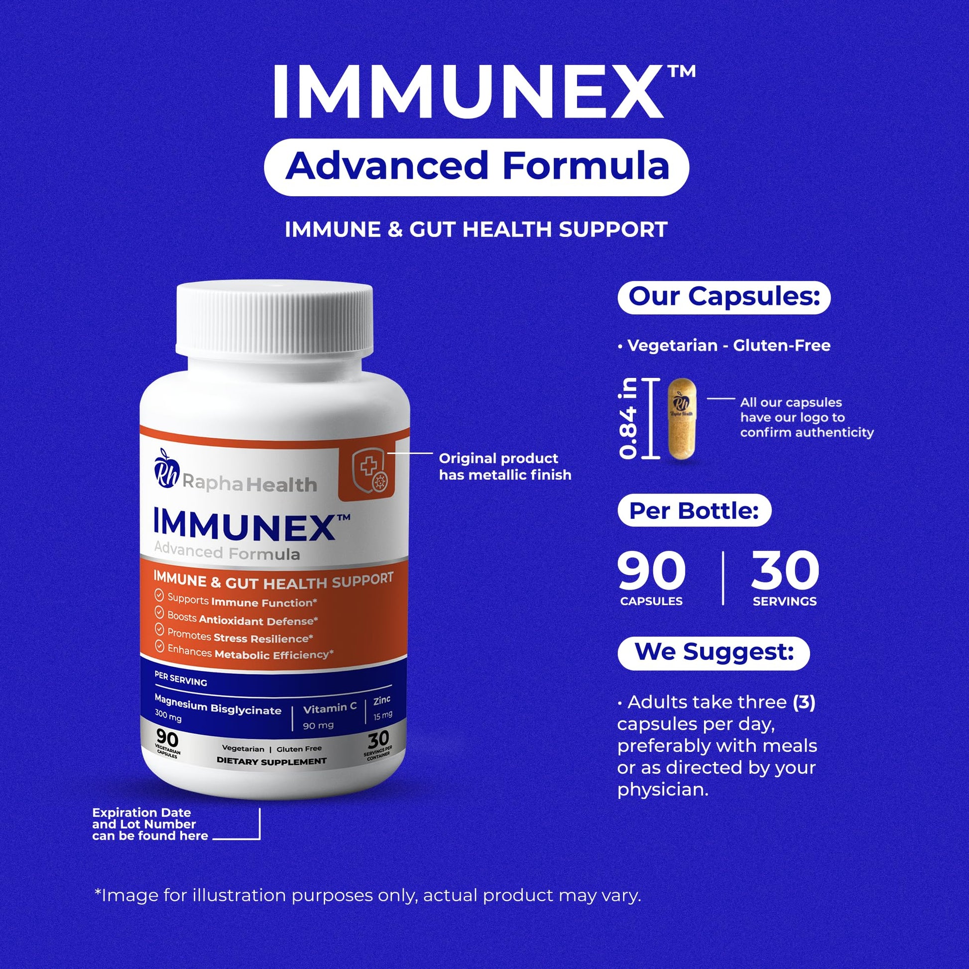 RAPHA HEALTH Immune 247 - Immune and Wellness Support | Gut & Antioxidant Booster | Magnesium, Selenium, Zinc, Vitamin C, Ashwagandha | 90 Capsules - 30 Servings RAPHA HEALTH Au supplements