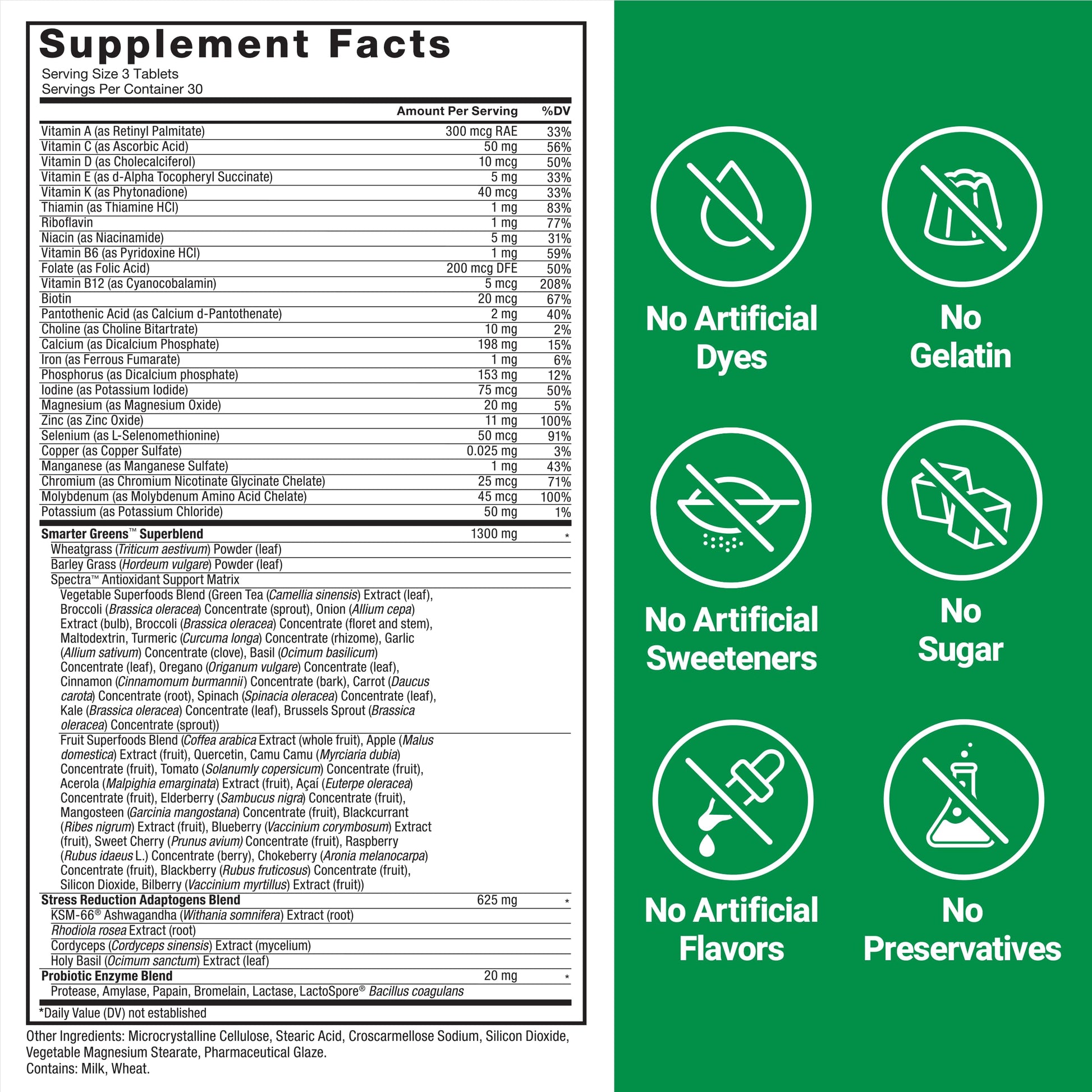 FORCE FACTOR Smarter Greens Tablets, Greens Supplement with 25+ Superfoods and Antioxidants to Improve Digestion, Reduce Stress, Strengthen Immunity, and Support Metabolism, 90 Tablets Force Factor Au supplements