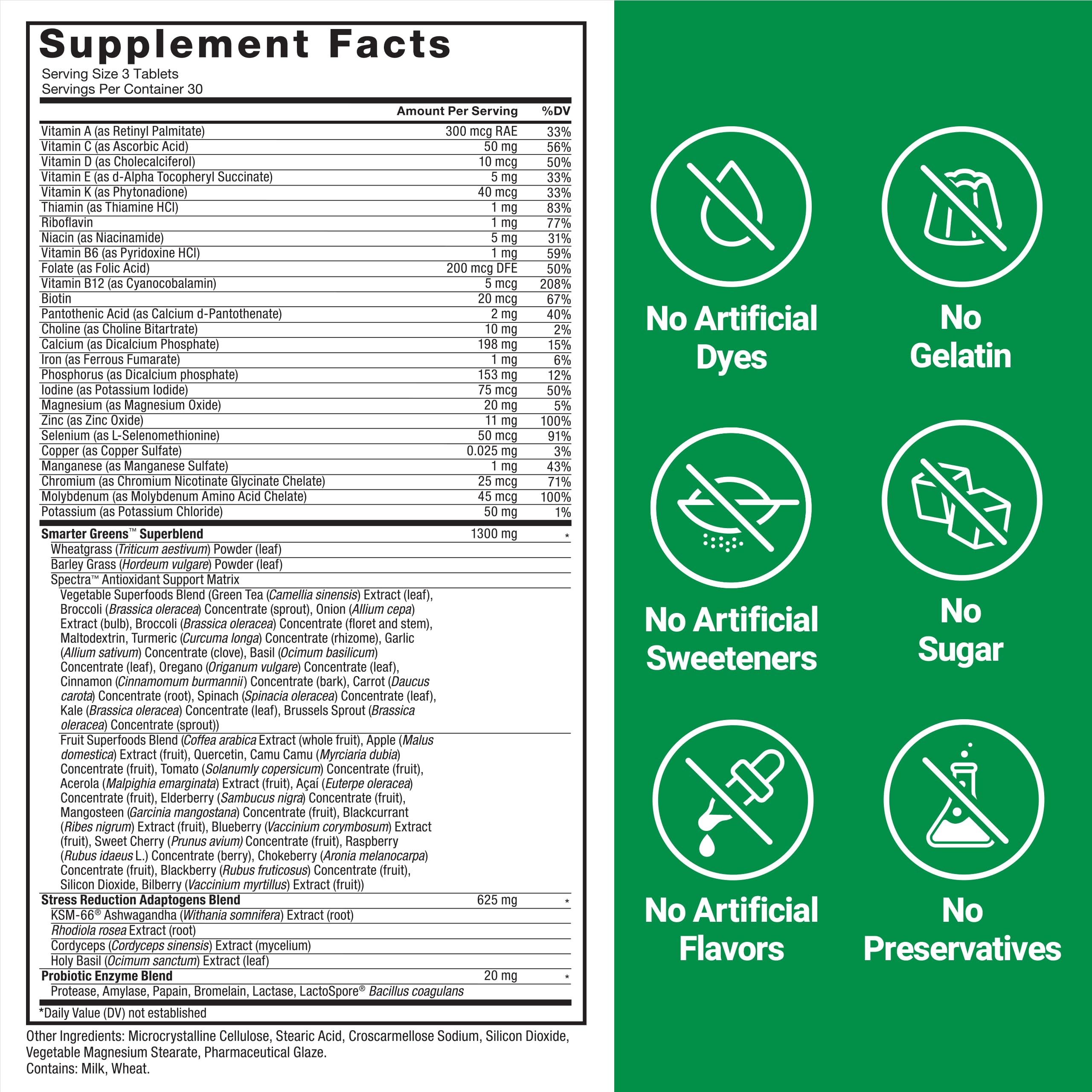 FORCE FACTOR Smarter Greens Tablets, Greens Supplement with 25+ Superfoods and Antioxidants to Improve Digestion, Reduce Stress, Strengthen Immunity, and Support Metabolism, 90 Tablets Force Factor Au supplements