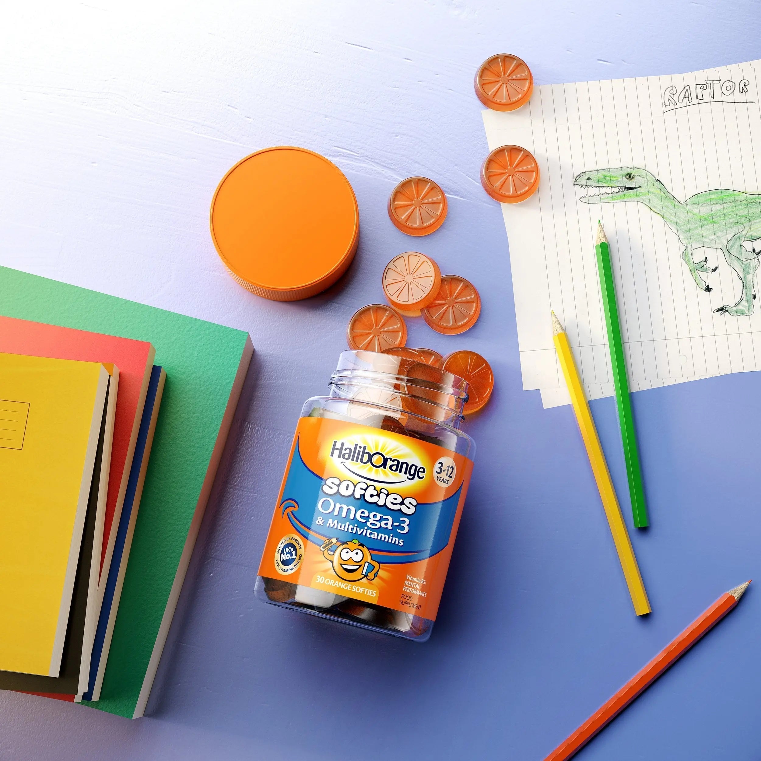 Haliborange Kids Vitamins Omega-3 and Multivitamin Orange Softies 30s Haliborange Au supplements