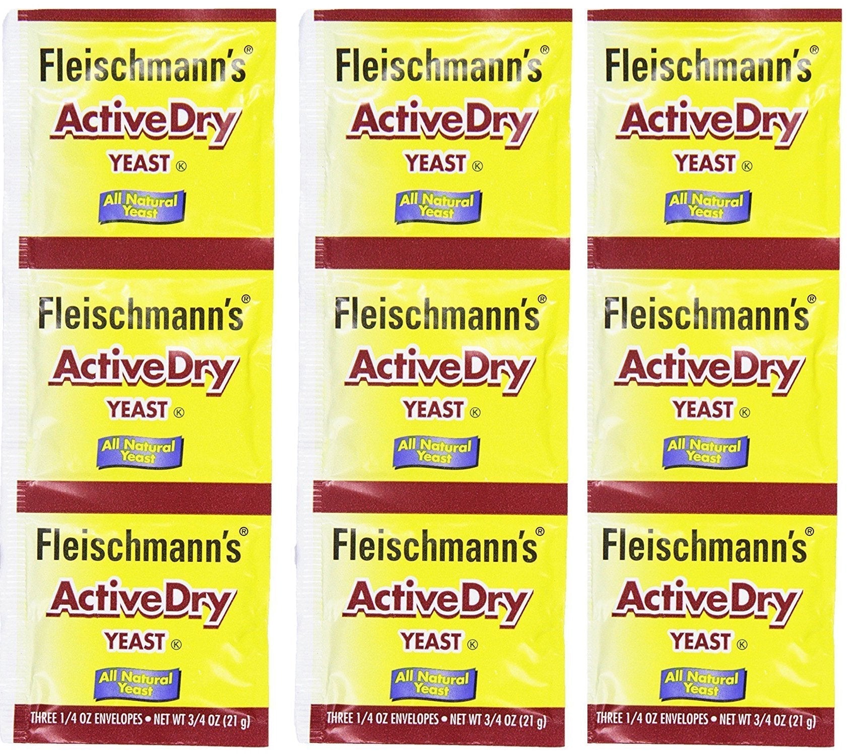 3 set Active Dry Yeast,0.25 Ounce, 9 Count Fleischmann's SALUTE Au supplements