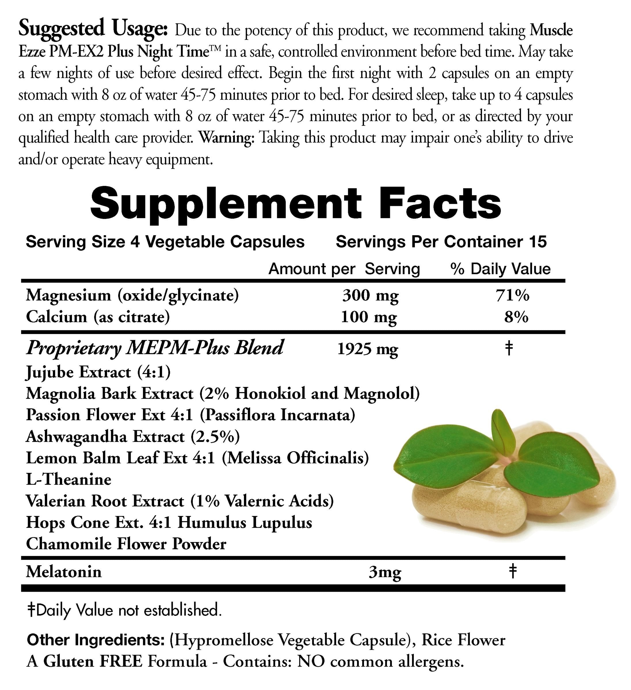Muscle Ezze PM Plus Night Time Capsules by Doctors Nutra - Nighttime Use - Gluten-Free - 60 Capsules Doctors Nutra Nutraceuticals Au supplements