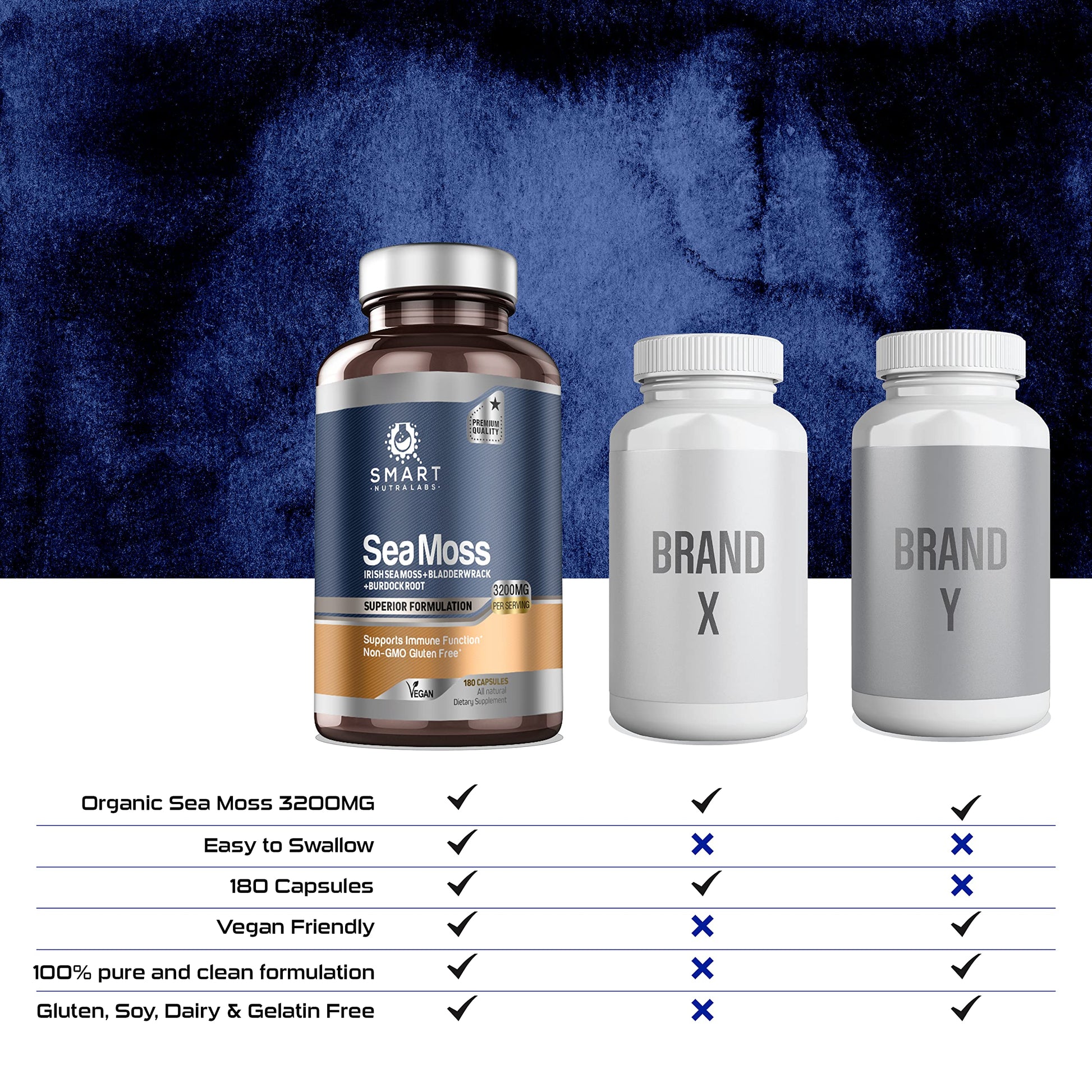 SMART NUTRA LABS Organic Sea Moss 3200MG Per Serving- 180 Vegan SMART NUTRA LABS Au supplements