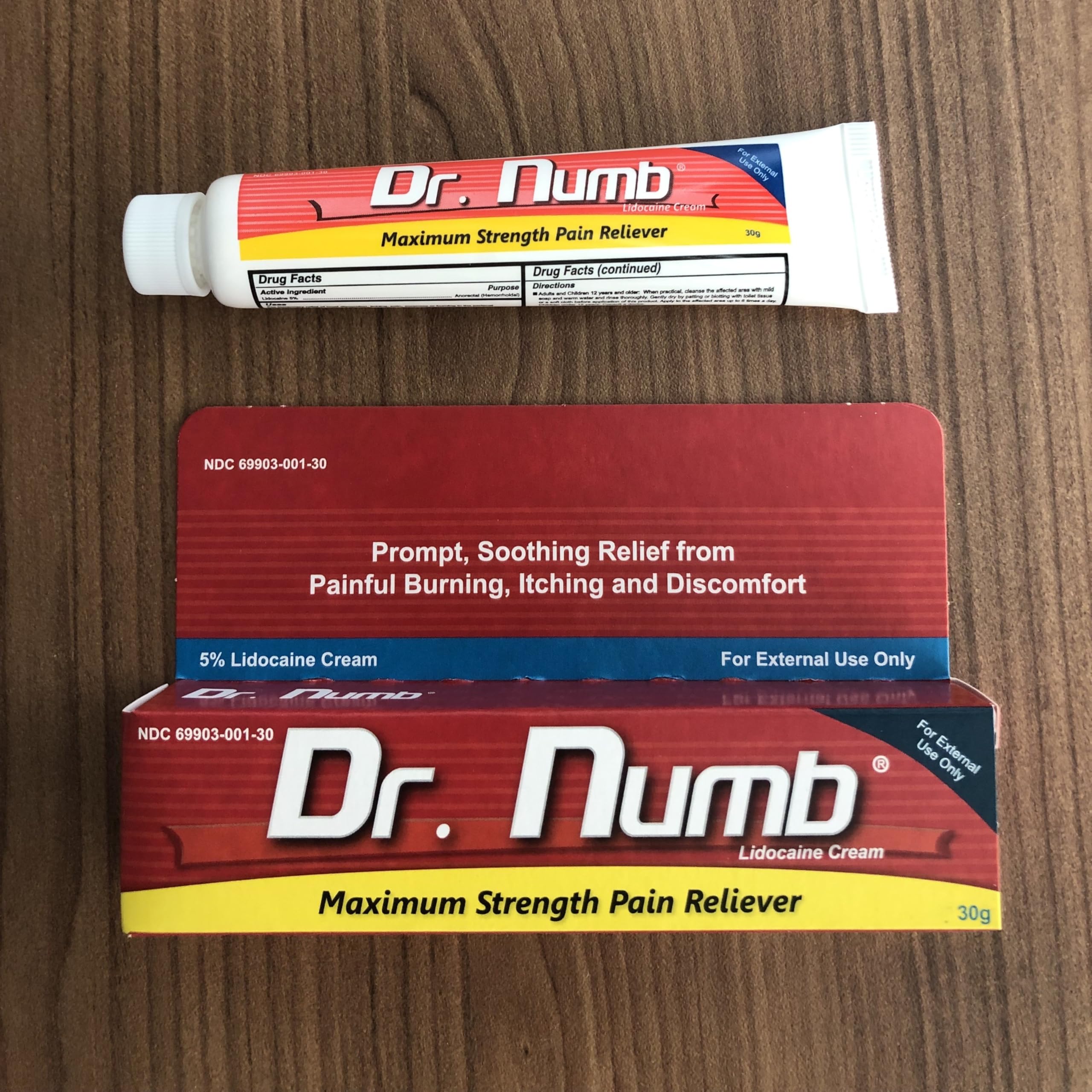 Dr. Numb 5% Lidocaine Numbing Cream, Fast-Acting Maximum Strength Topical Anesthetic Pain Relief Burn Itch Numb Cream with Vitamin E for Hemorrhoid Treatment, Local and Anorectal Uses - 30g 4 Pack Dr. Numb Au supplements