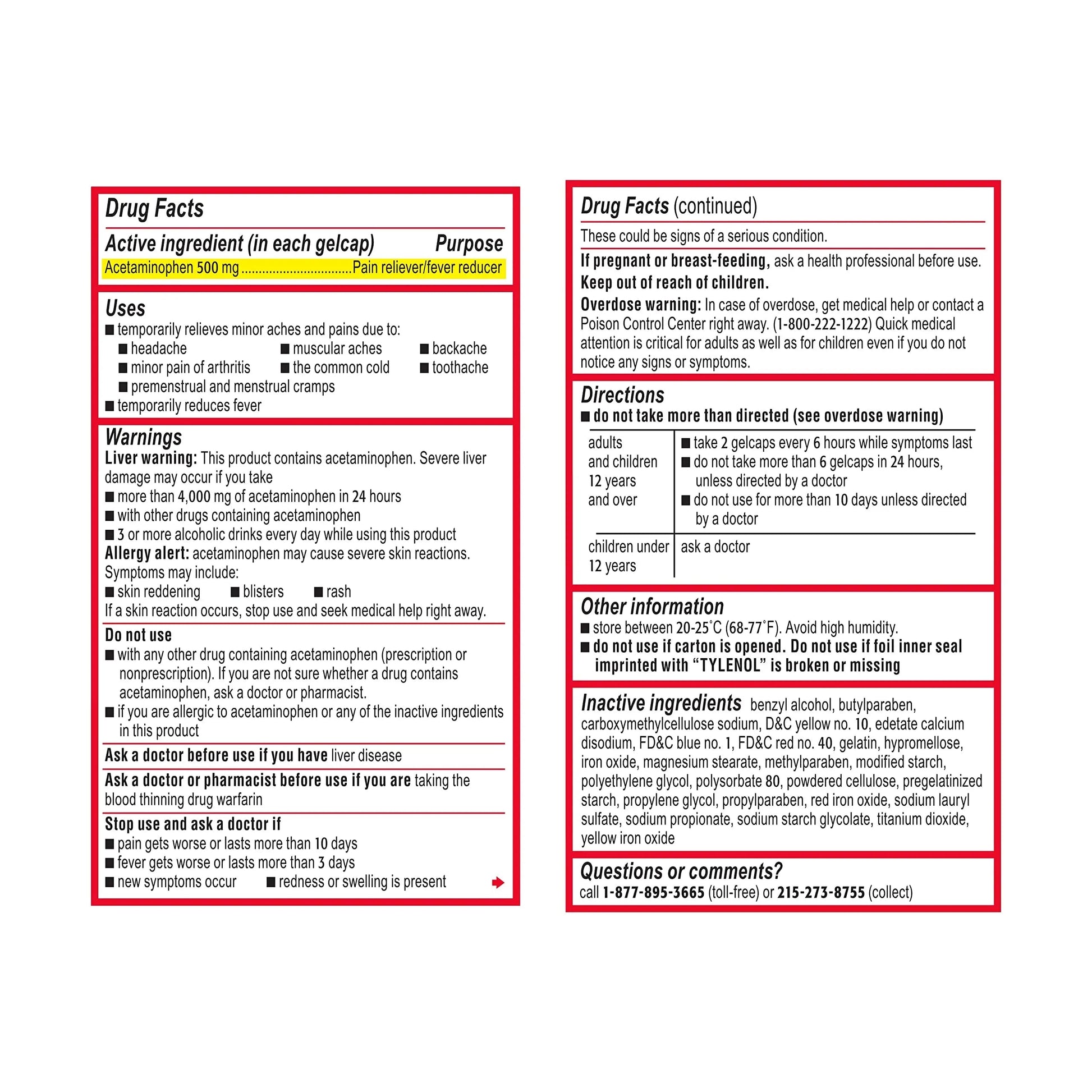 Benadryl Ultratabs Antihistamine Allergy Relief Tablets with 25 mg Diphenhydramine HCl, 100 ct and Tylenol Extra Strength Pain Reliever Rapid Release Gels with 500 mg Acetaminophen, 100 ct Tylenol Au supplements