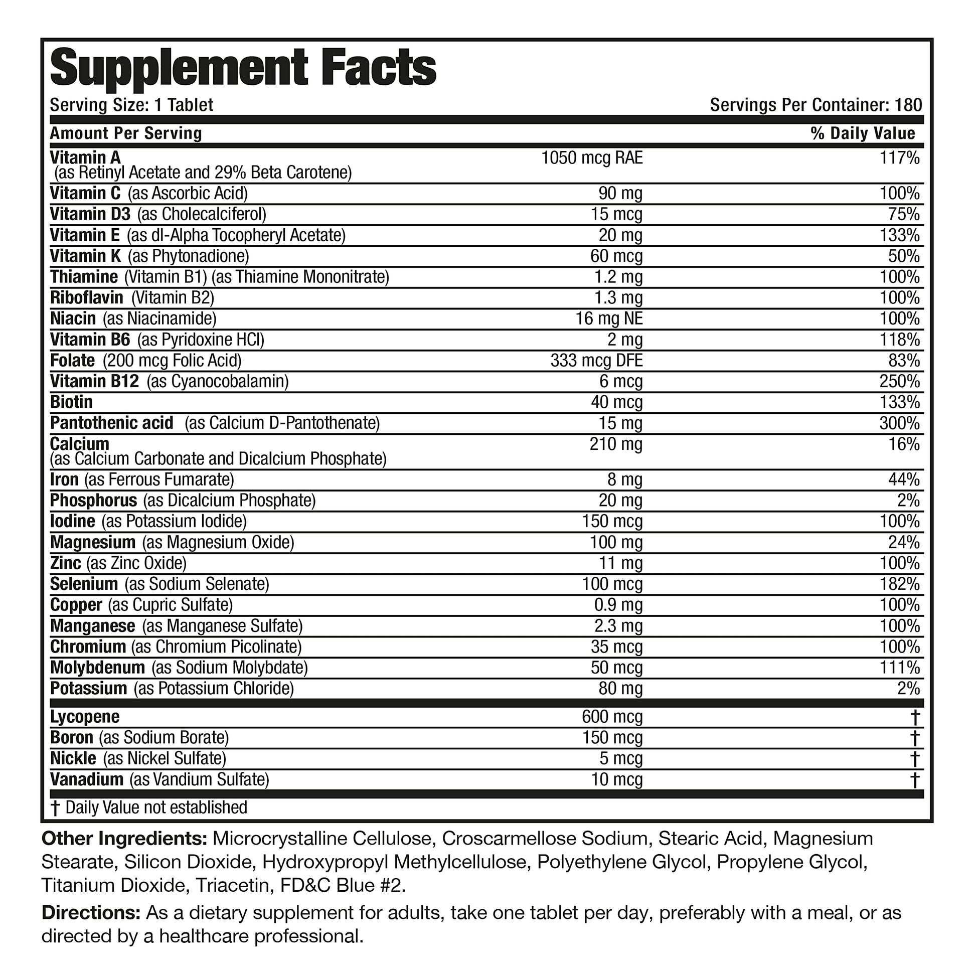 Bronson ONE Daily Men’s Complete Multivitamin Multimineral Once-Daily Multi for Active Men, 180 Tablets Bronson Au supplements