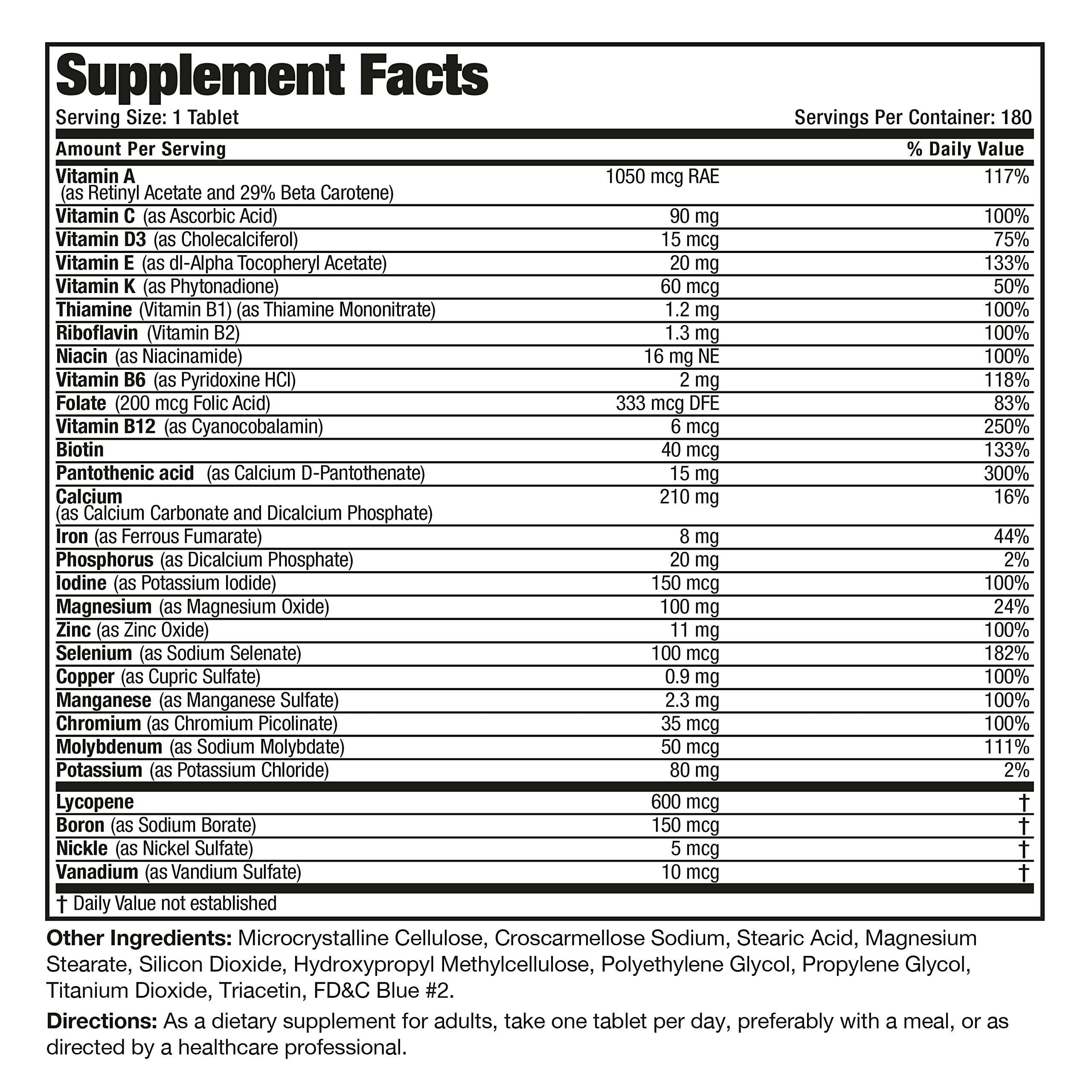 Bronson ONE Daily Men’s Complete Multivitamin Multimineral Once-Daily Multi for Active Men, 180 Tablets Bronson Au supplements