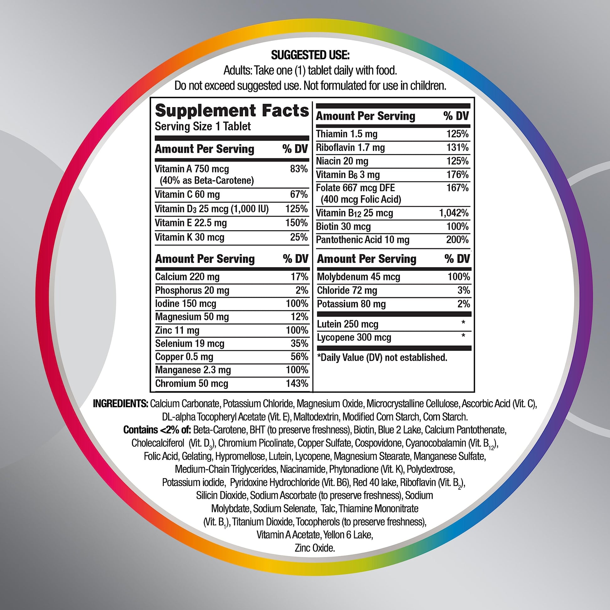 Centrum Silver Multivitamin for Adults 50 Plus, Multivitamin/Multimineral Supplement, Vitamin D3, B-Vitamins, Gluten Free Centrum Au supplements