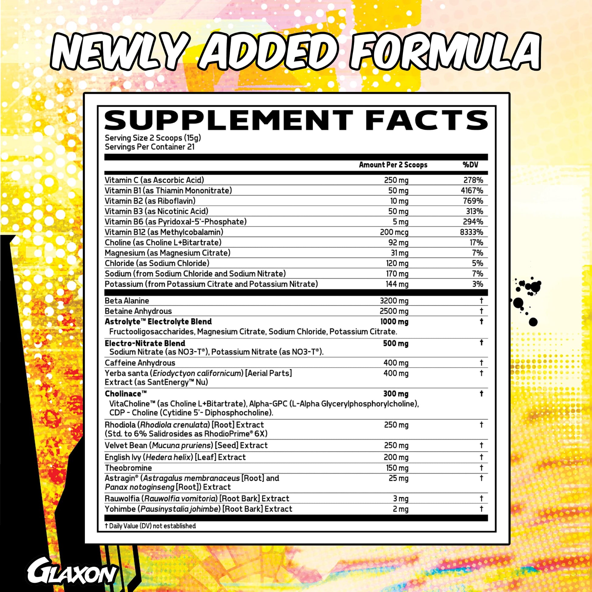Glaxon Specimen Max High Stim Pre-Workout | 400mg Caffeine + 3200mg Beta Alanine Glaxon Au supplements