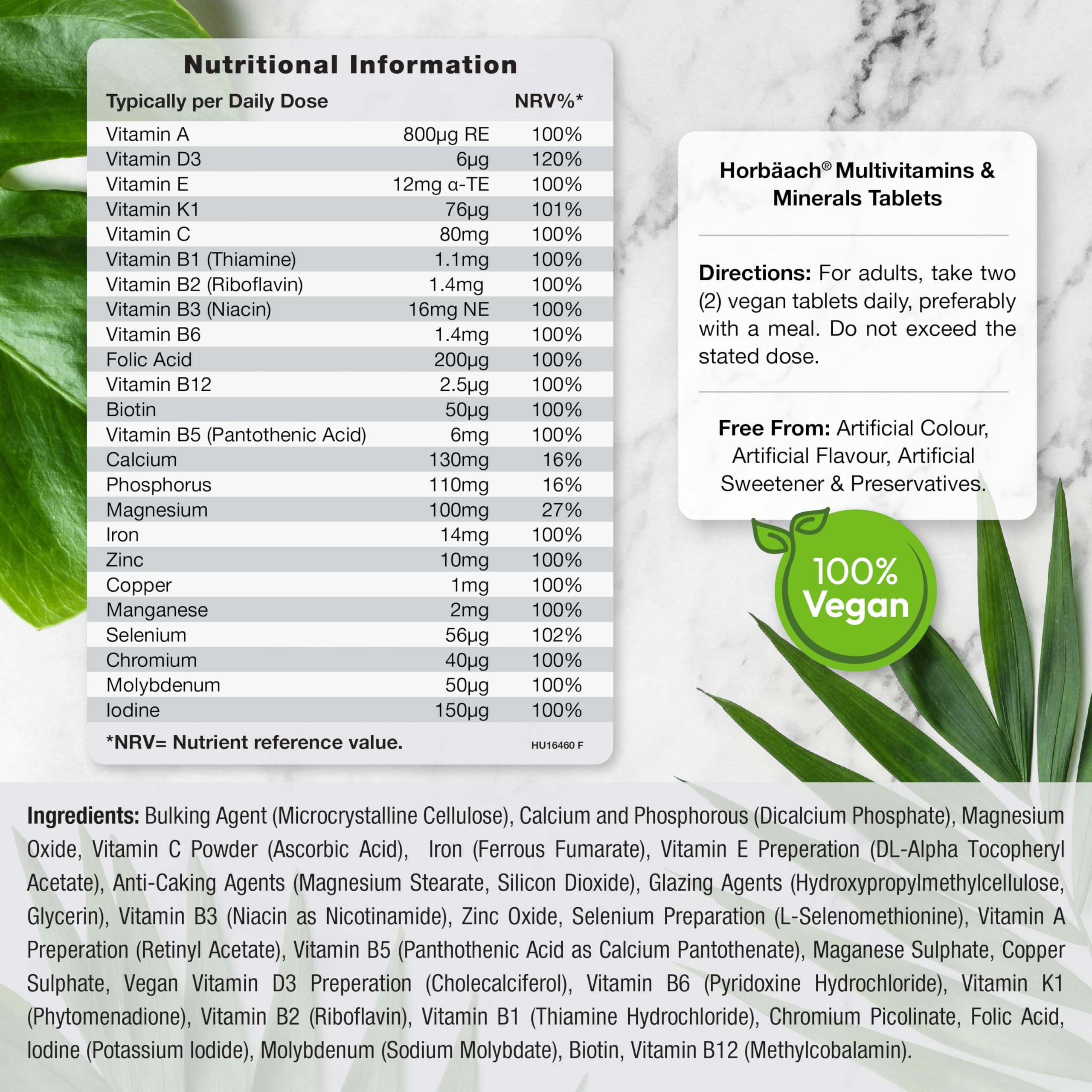 Multivitamin Tablets for Men and Women | 365 Count | with 24 Essential Nutrients Horbäach Au supplements