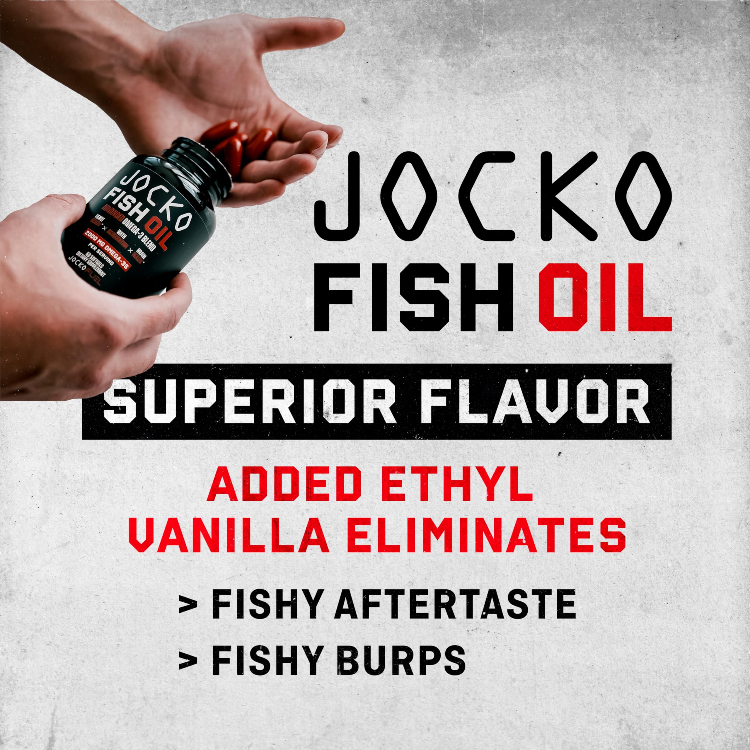 Jocko Fuel Omega 3 Fish Oil Supplement 2000mg - Burpless Fatty Acid Supplement, Wild Caught, Powerful Antioxidant with Astaxanthin (60 Capsules) Jocko Fuel Au supplements